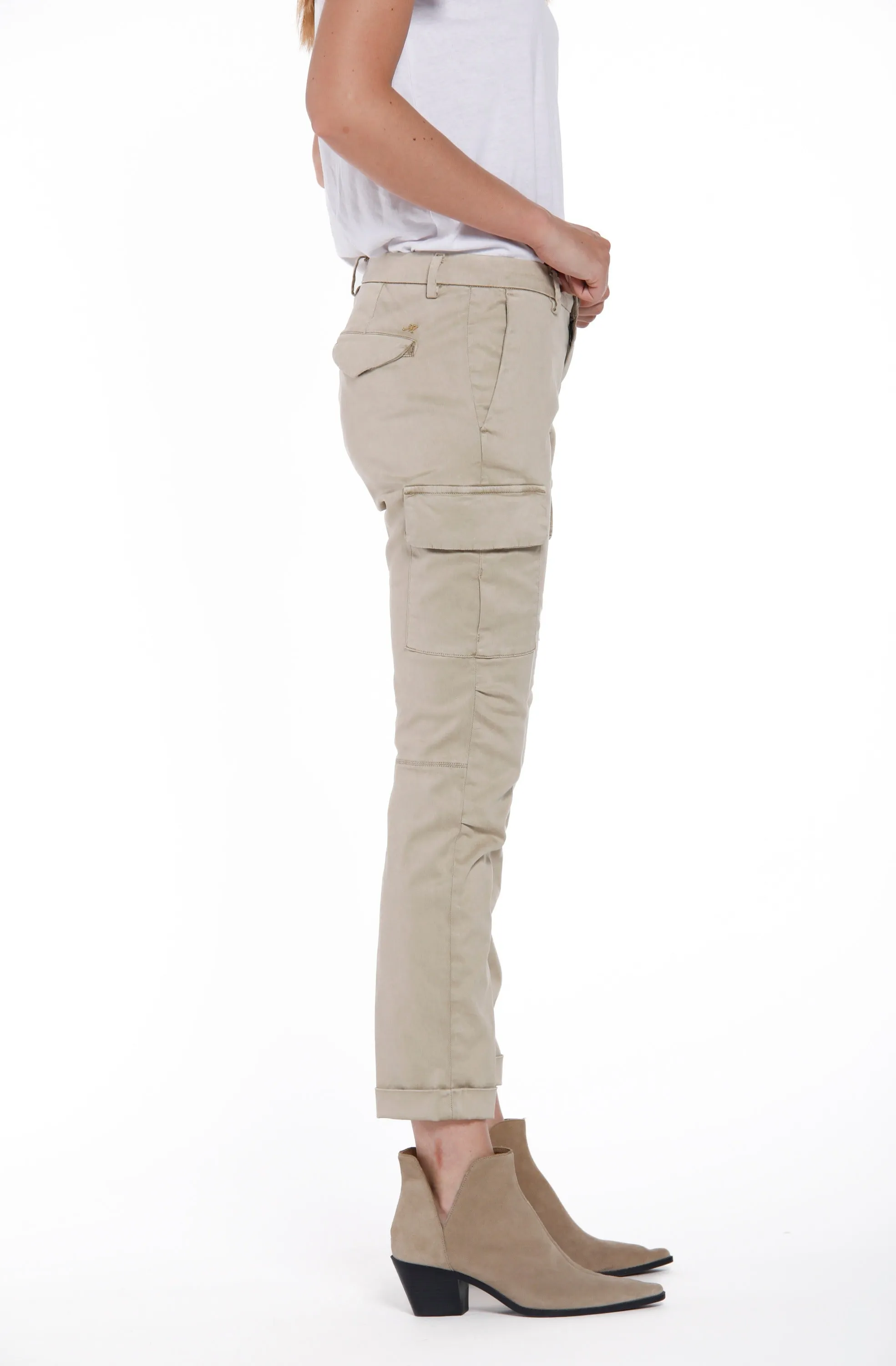 Chile City woman cargo pants in stretch satin icon washes curvy sold by Mason's product image thumbnail 4