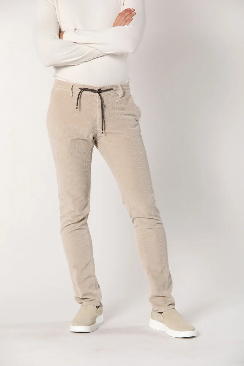 Milano Jogger man velvet chino pants 500 stripes extra slim sold by Mason's