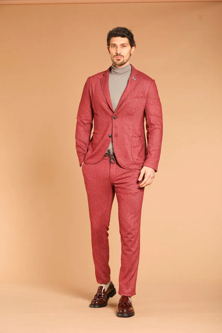 Milan Jogger men's chino pants in wool-effect flannel extra slim fit sold by Mason's product image thumbnail 2