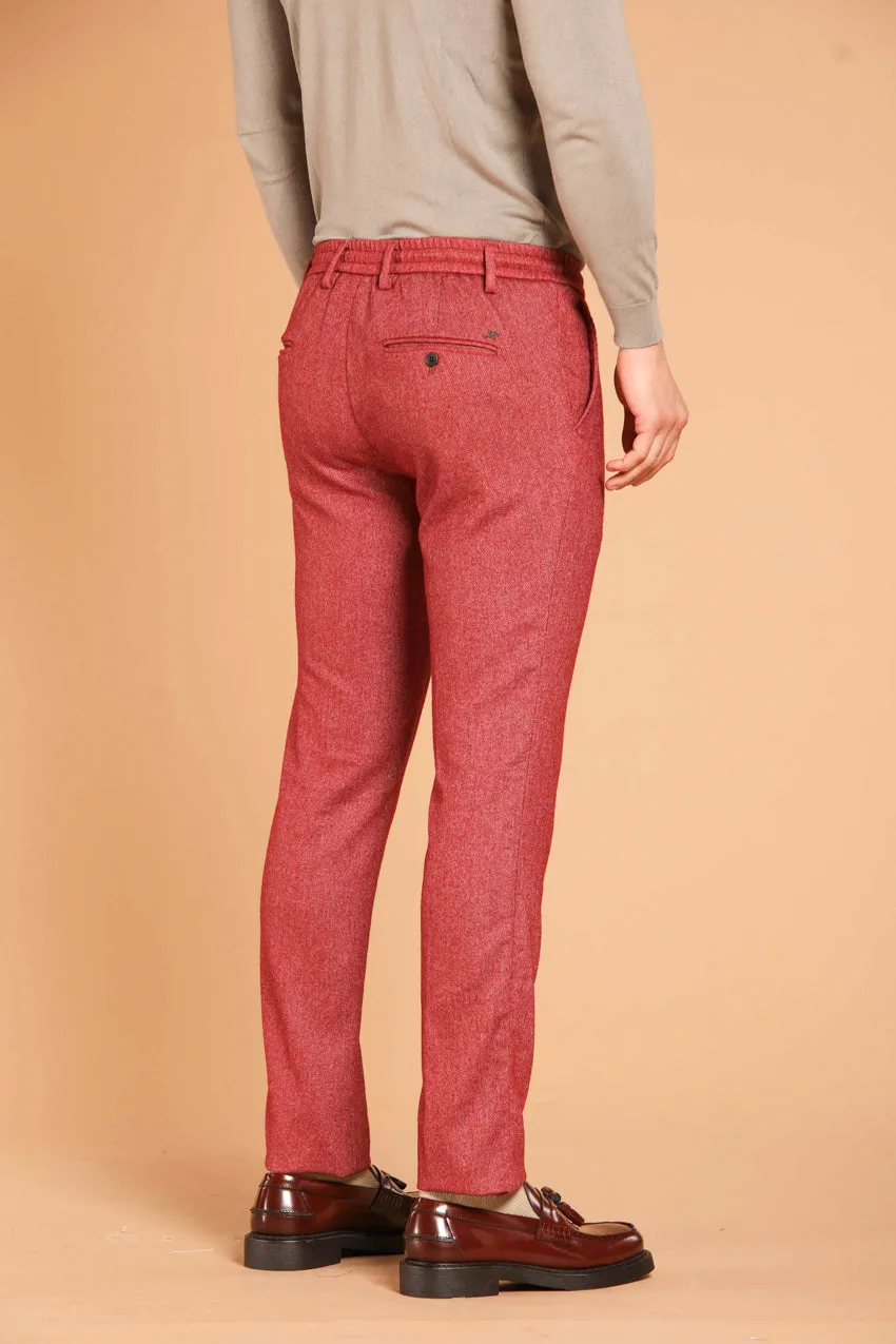 Milan Jogger men's chino pants in wool-effect flannel extra slim fit sold by Mason's product image thumbnail 3