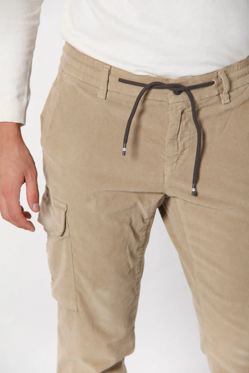 Chile Jogger man cargo pant in 1500 striped velvet extra slim sold by Mason's product image thumbnail 2