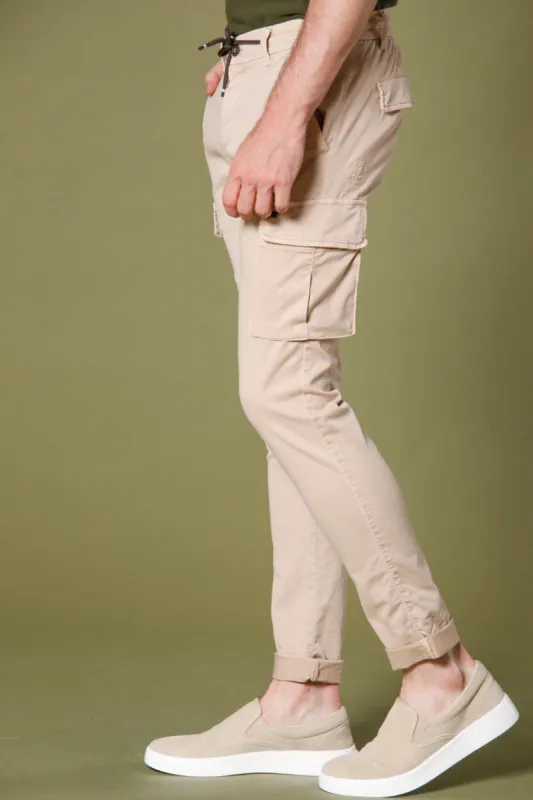 Chile Jogger men's cargo pants in tencel and cotton extra slim sold by Mason's