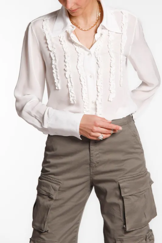 Nicole woman long-sleeved viscose shirt with ruffles sold by Mason's