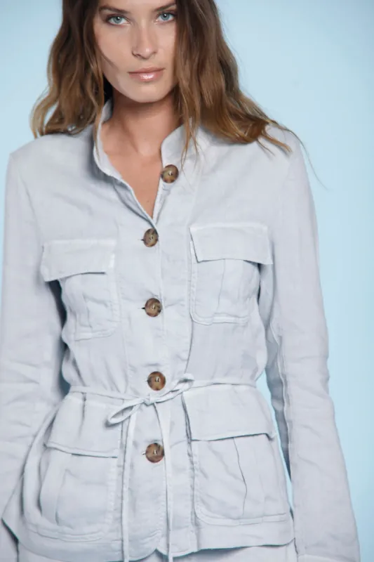 Karen women's field jacket in linen and viscose with large pockets sold by Mason's