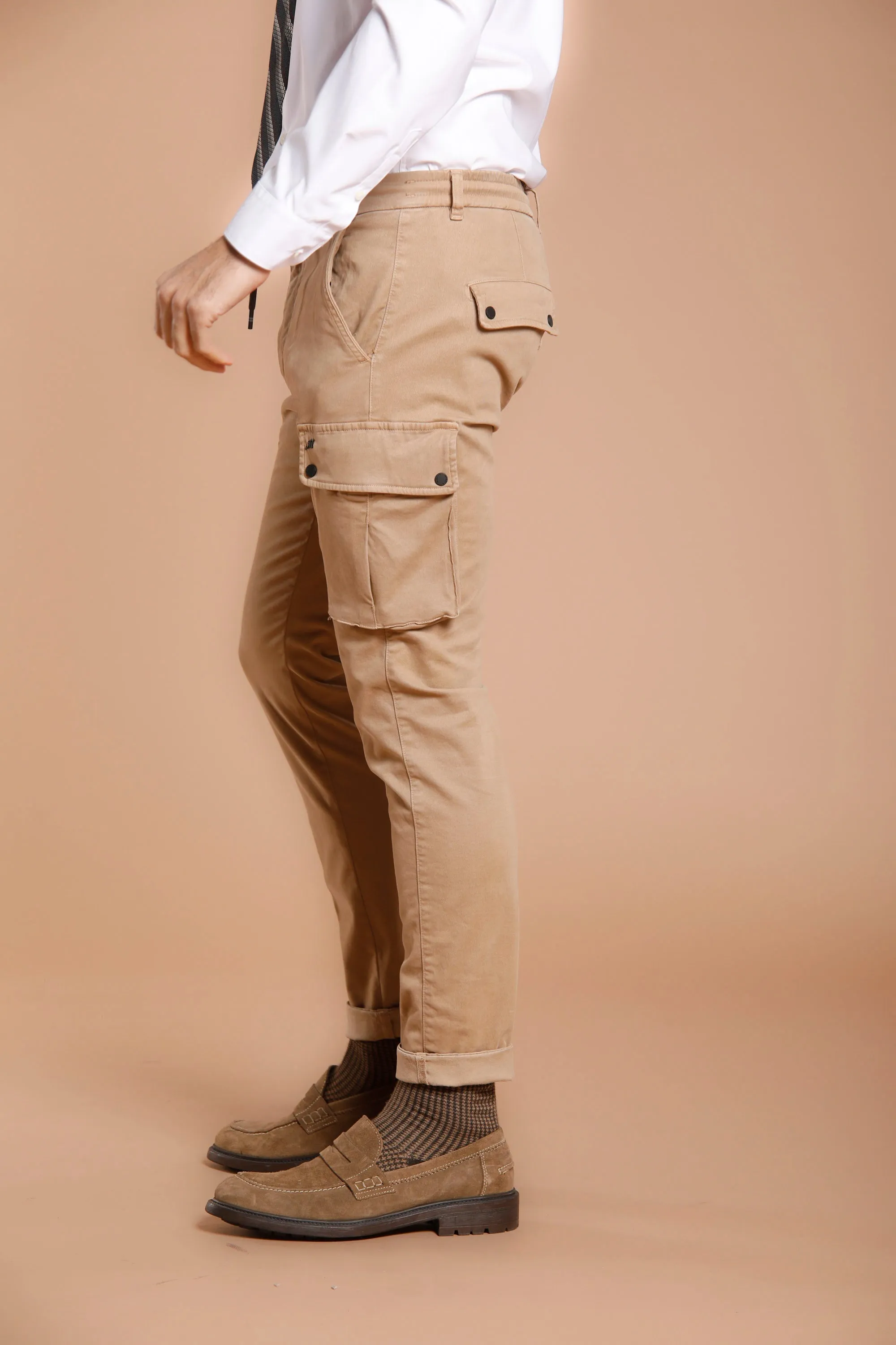 Chile Athleisure man cargo pant in gabardine carrot fit sold by Mason's product image thumbnail 2