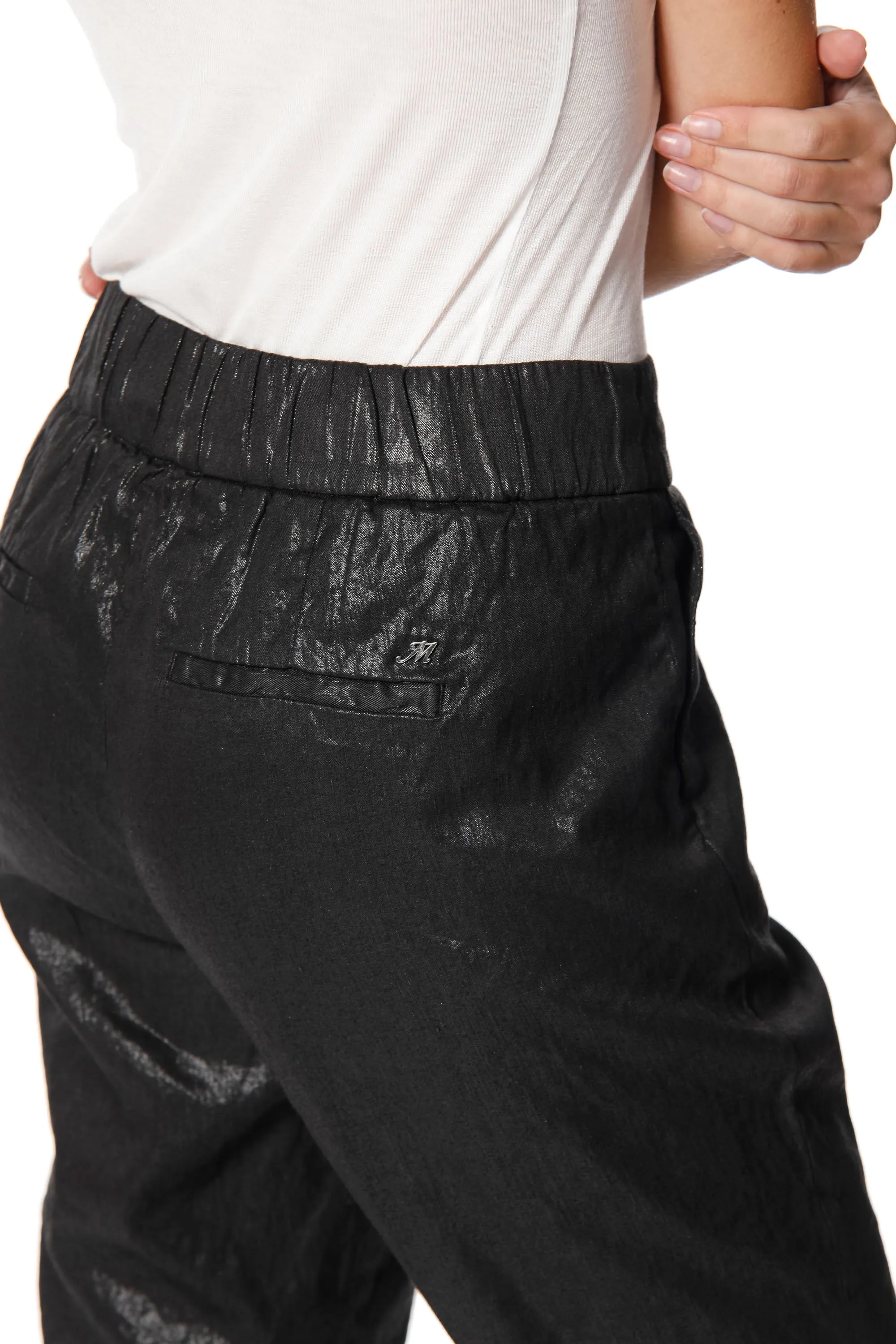 Iris Jog woman chino pants in linen and cotton curvy sold by Mason's product image thumbnail 5