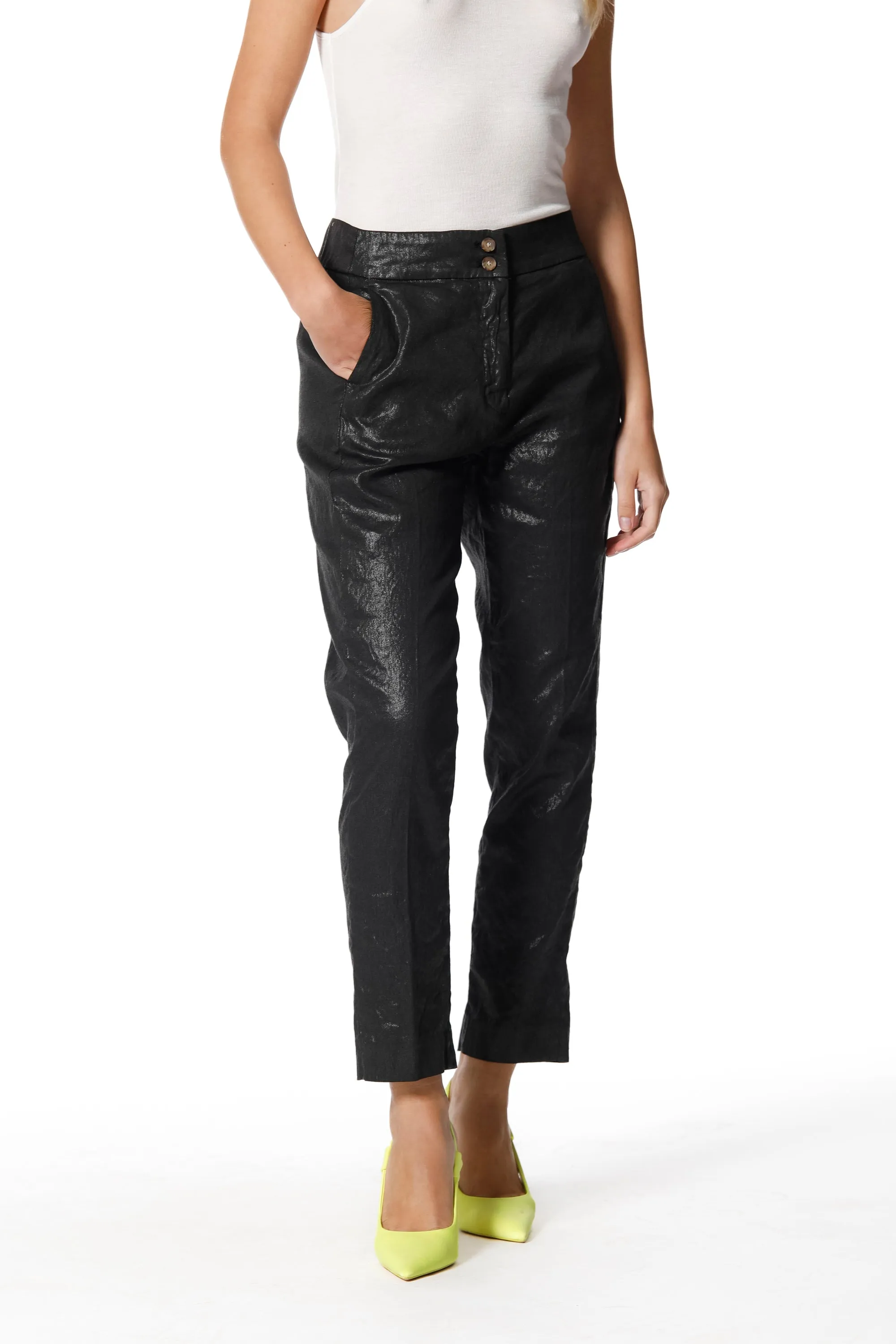 Iris Jog woman chino pants in linen and cotton curvy sold by Mason's product image thumbnail 2