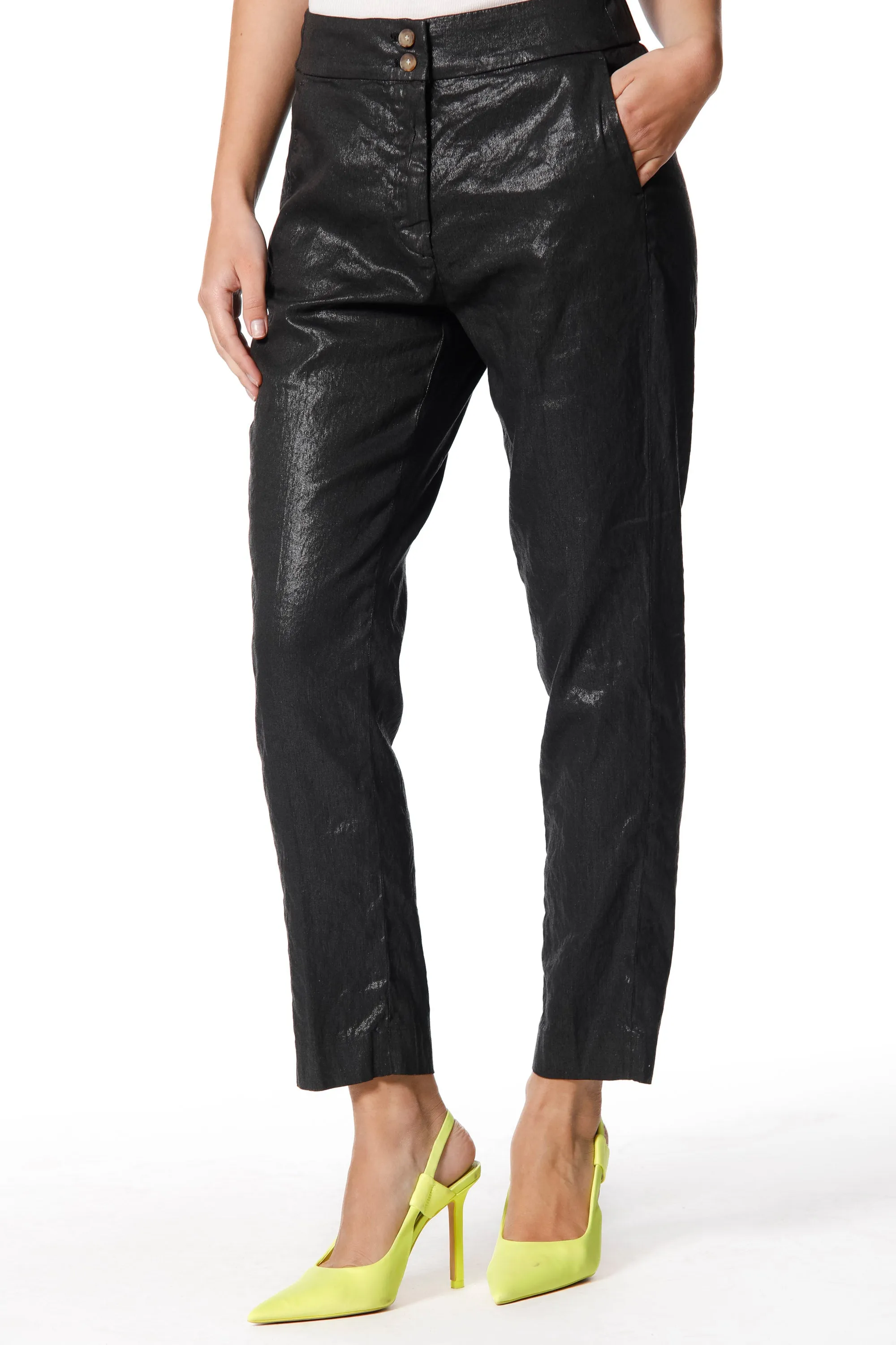 Iris Jog woman chino pants in linen and cotton curvy sold by Mason's product image thumbnail 4