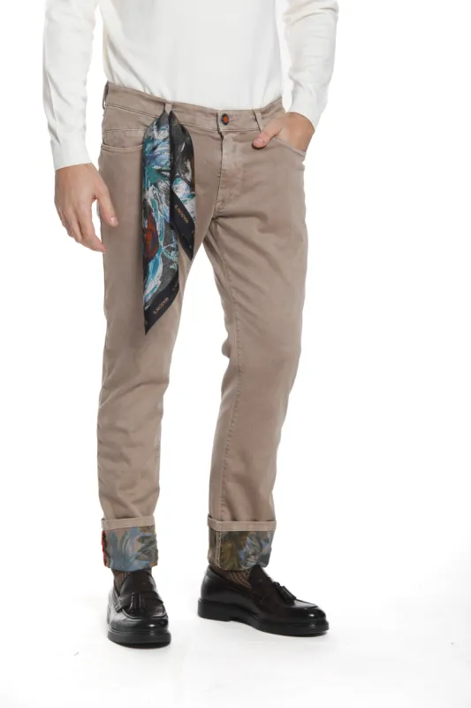 Harris 5 Pockets man denim pant in gabardine and details slim sold by Mason's