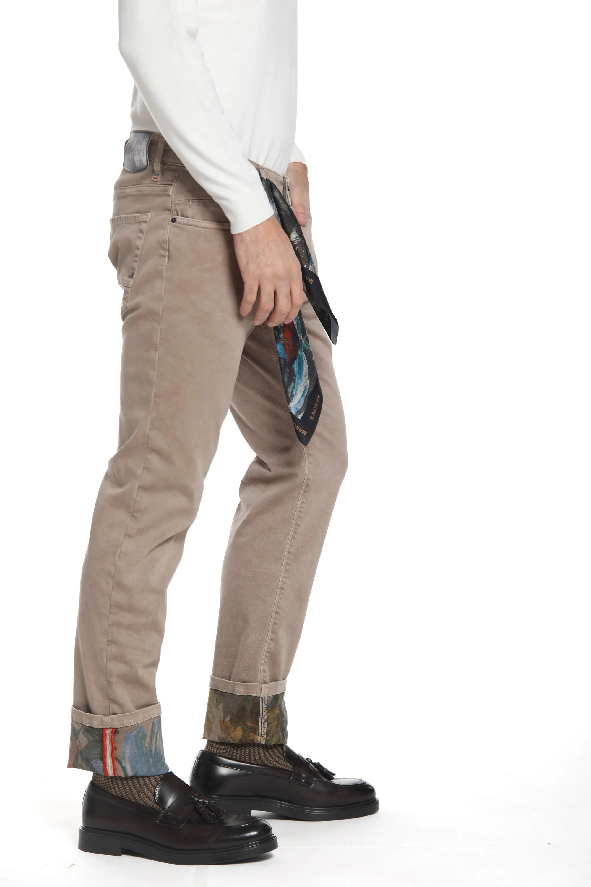 Harris 5 Pockets man denim pant in gabardine and details slim sold by Mason's product image thumbnail 2