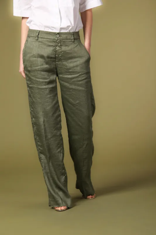 New York Straight women's chino pants in linen blend straight sold by Mason's
