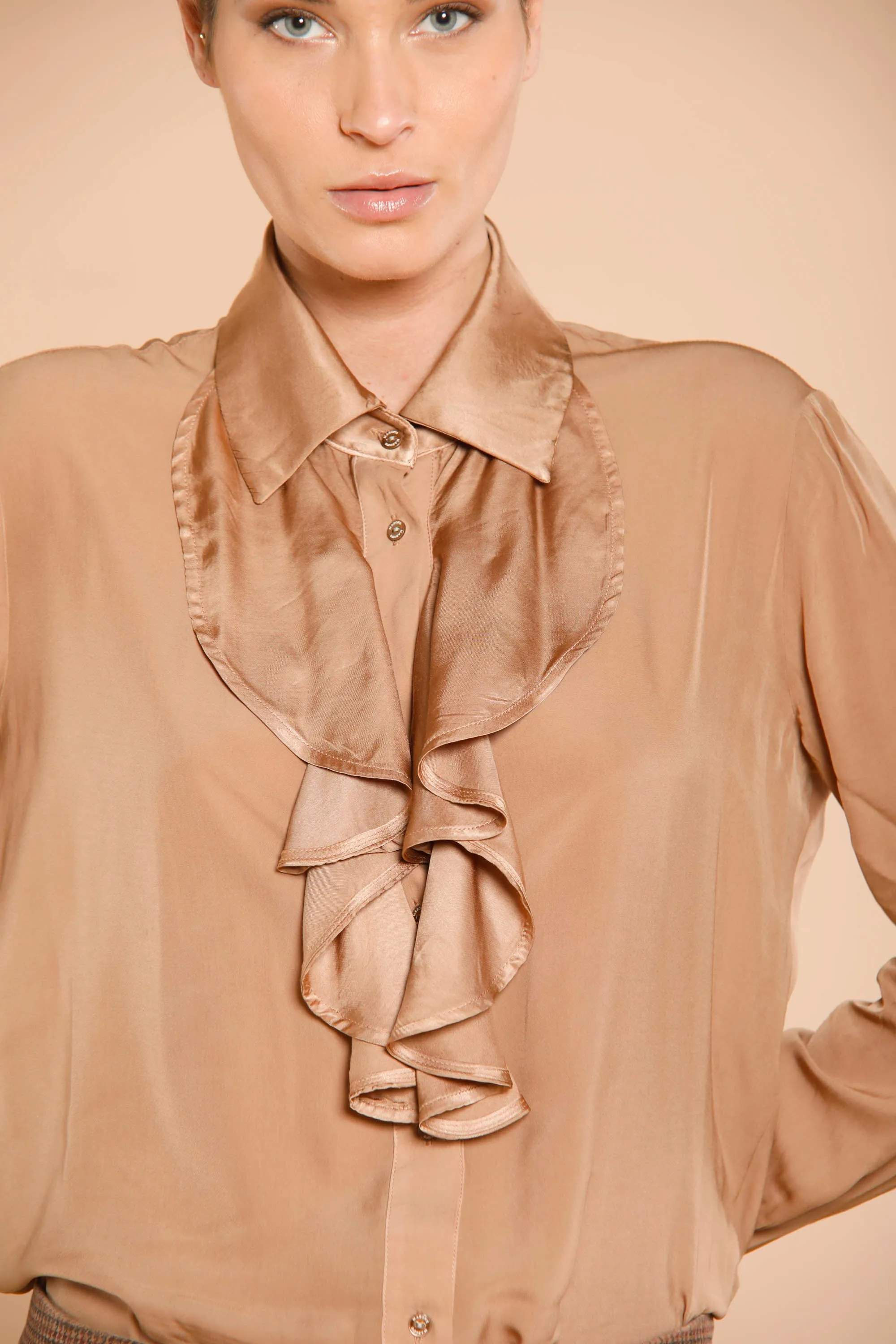 Nicole Jabot woman viscose shirt with ruffles and long sleeves sold by Mason's product image thumbnail 2