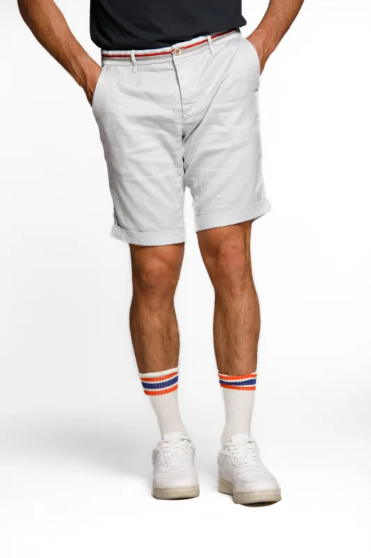 Torino Oxford man chino bermuda in linen and cotton regular sold by Mason's