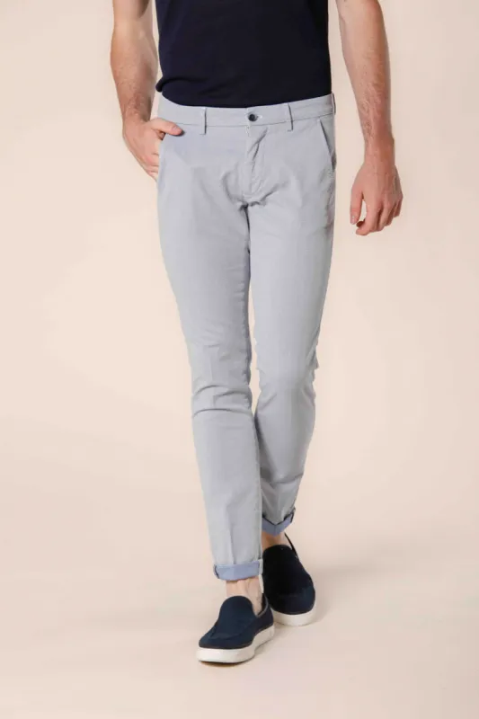 Torino Style men's chino pants in jacquard cotton slim sold by Mason's