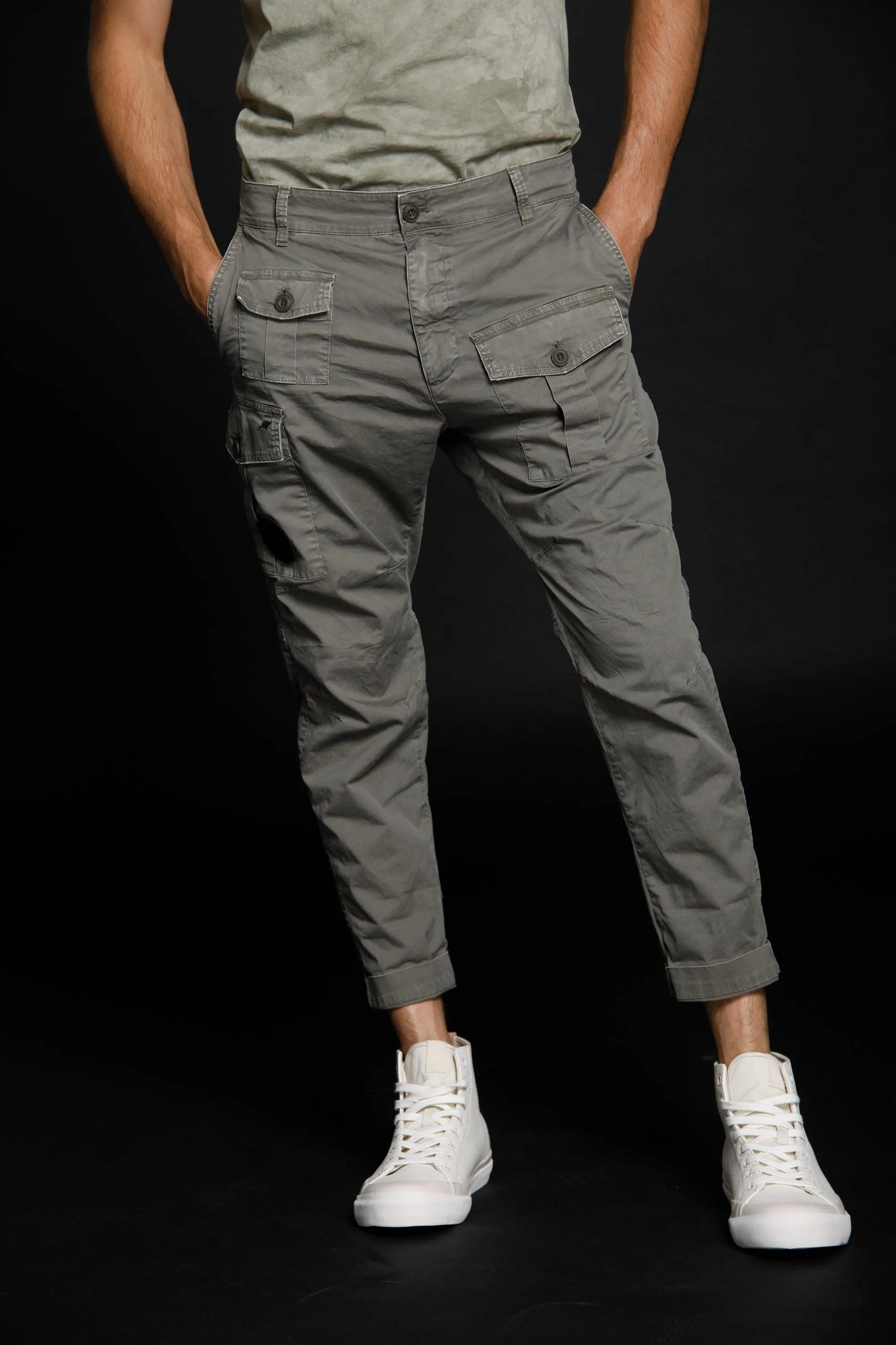 George man cargo pants in stretch cotton Logo edition carrot fit ① sold by Mason's
