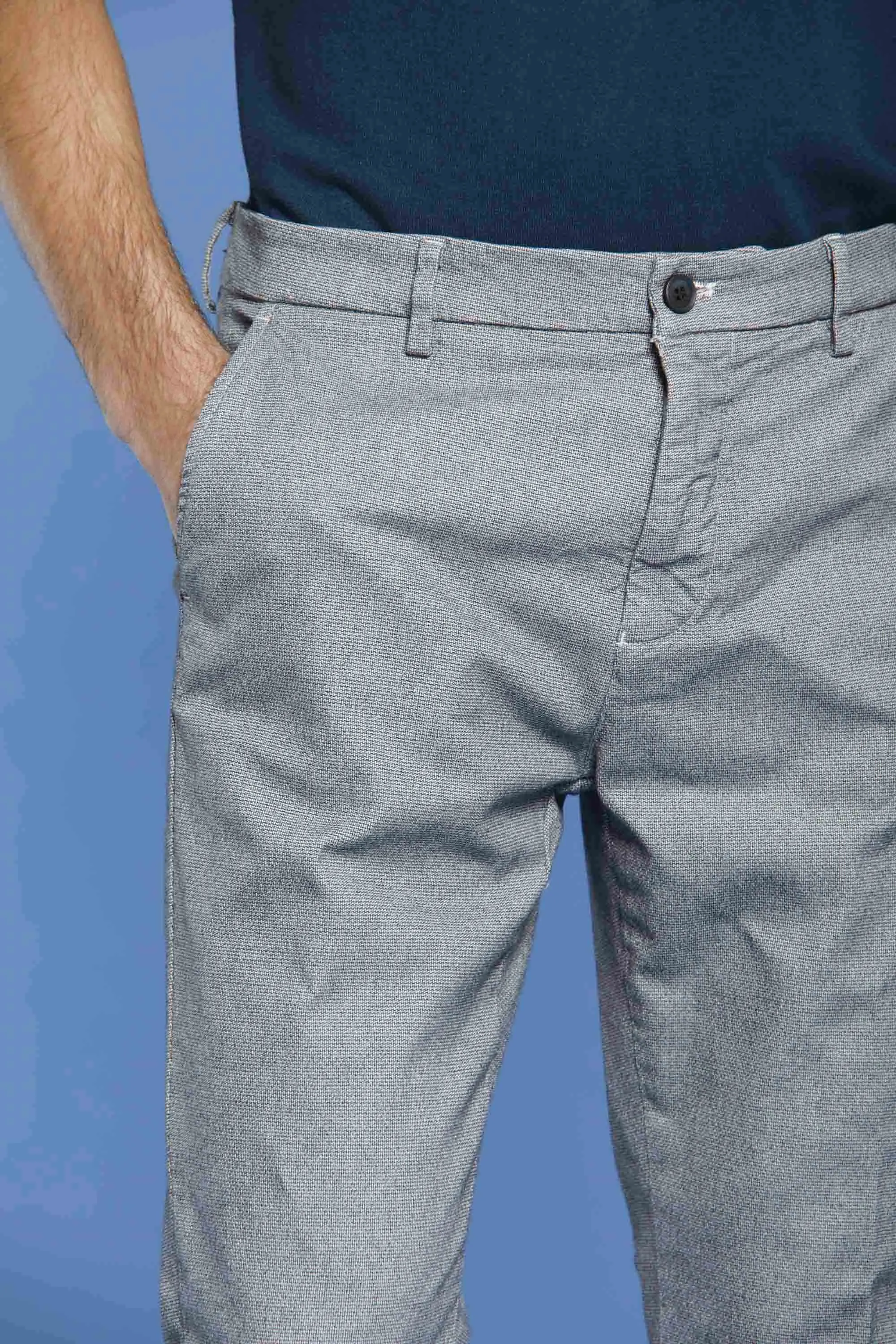 Osaka Style man chino pant in cotton modal with micro design carrot fit sold by Mason's product image thumbnail 2