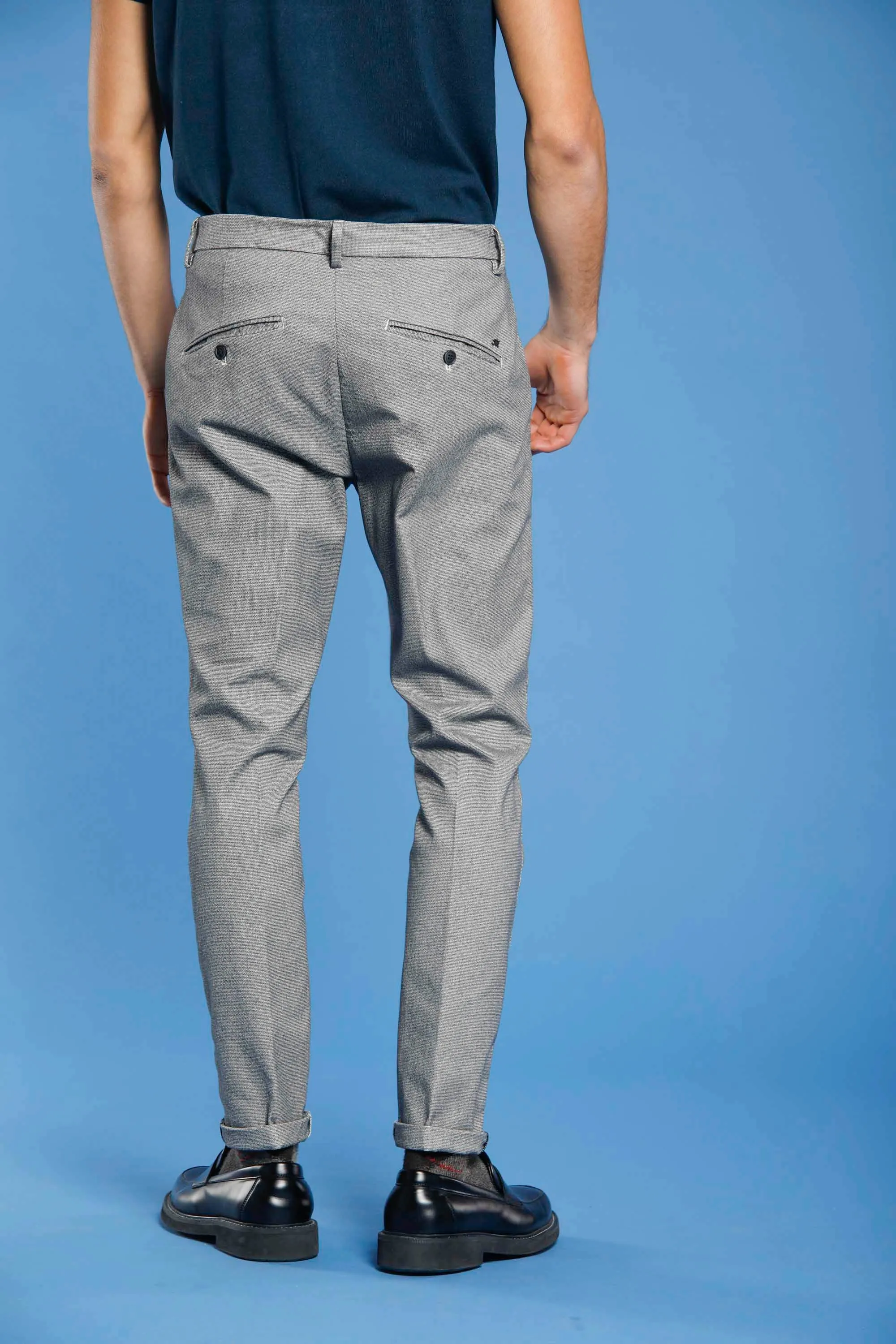 Osaka Style man chino pant in cotton modal with micro design carrot fit sold by Mason's product image thumbnail 4
