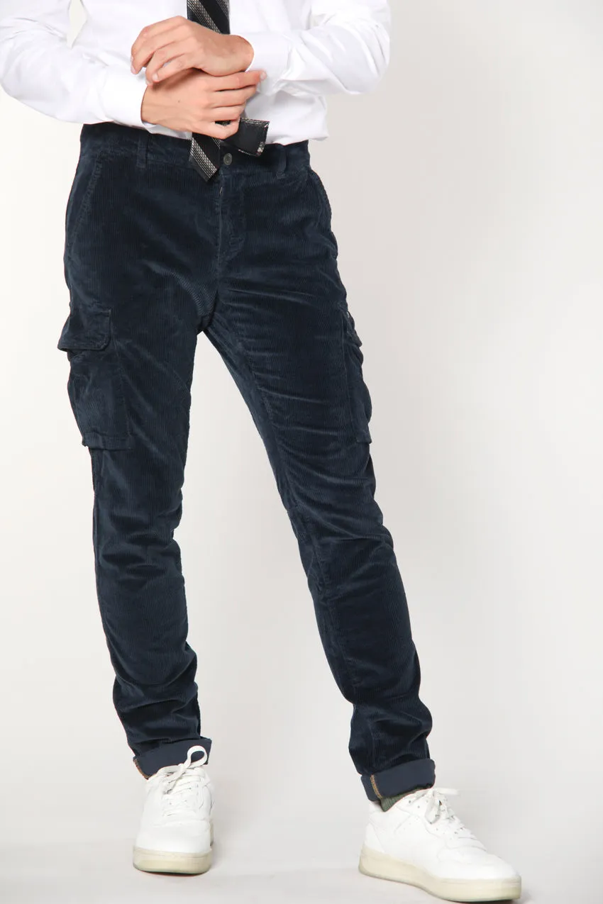 Chile man cargo pant in 500 striped velvet extra slim sold by Mason's