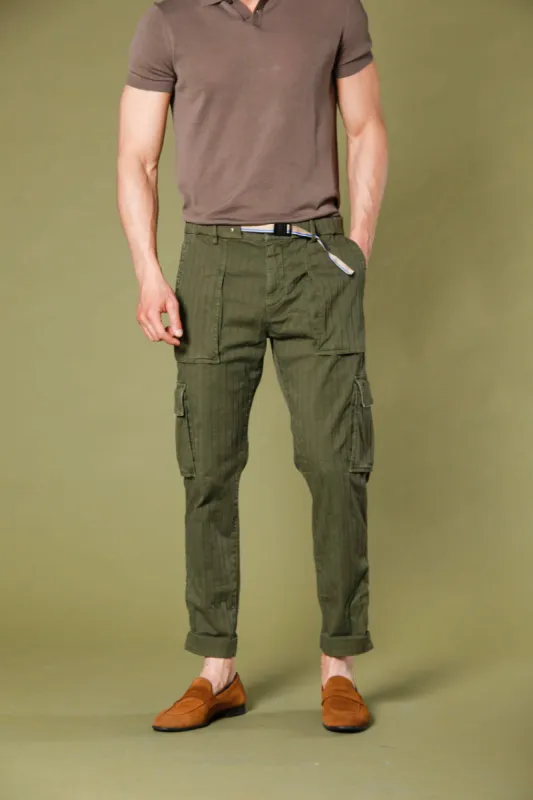 Cuba Buckle men's cargo pants in cotton resca 3D regular sold by Mason's