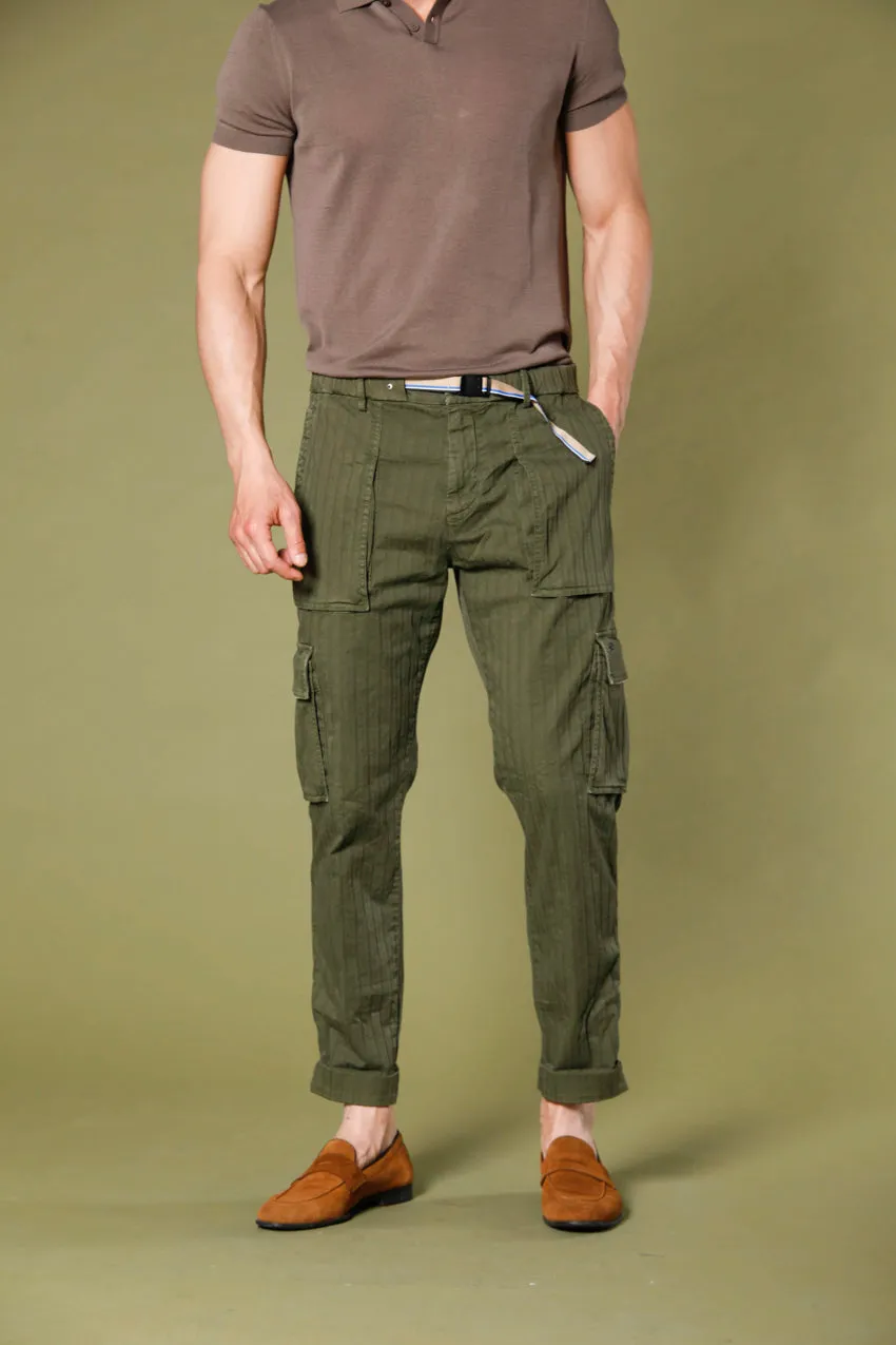 Cuba Buckle men's cargo pants in cotton resca 3D regular sold by Mason's
