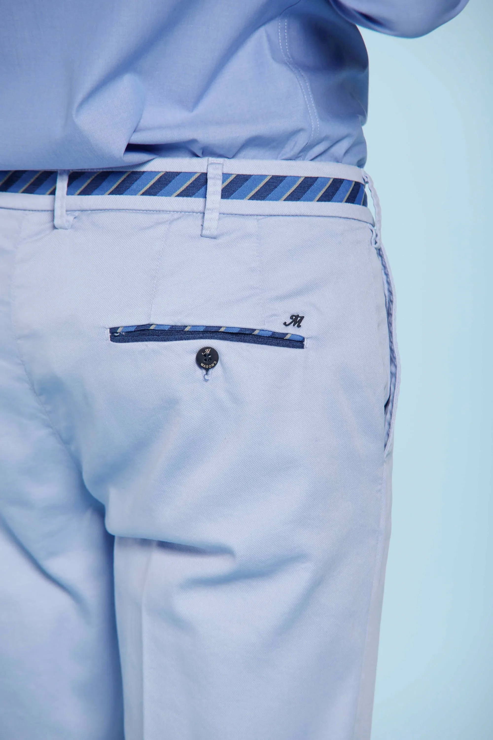 Torino Regimental man chino pants in cotton and tencel with ribbon slim sold by Mason's product image thumbnail 5