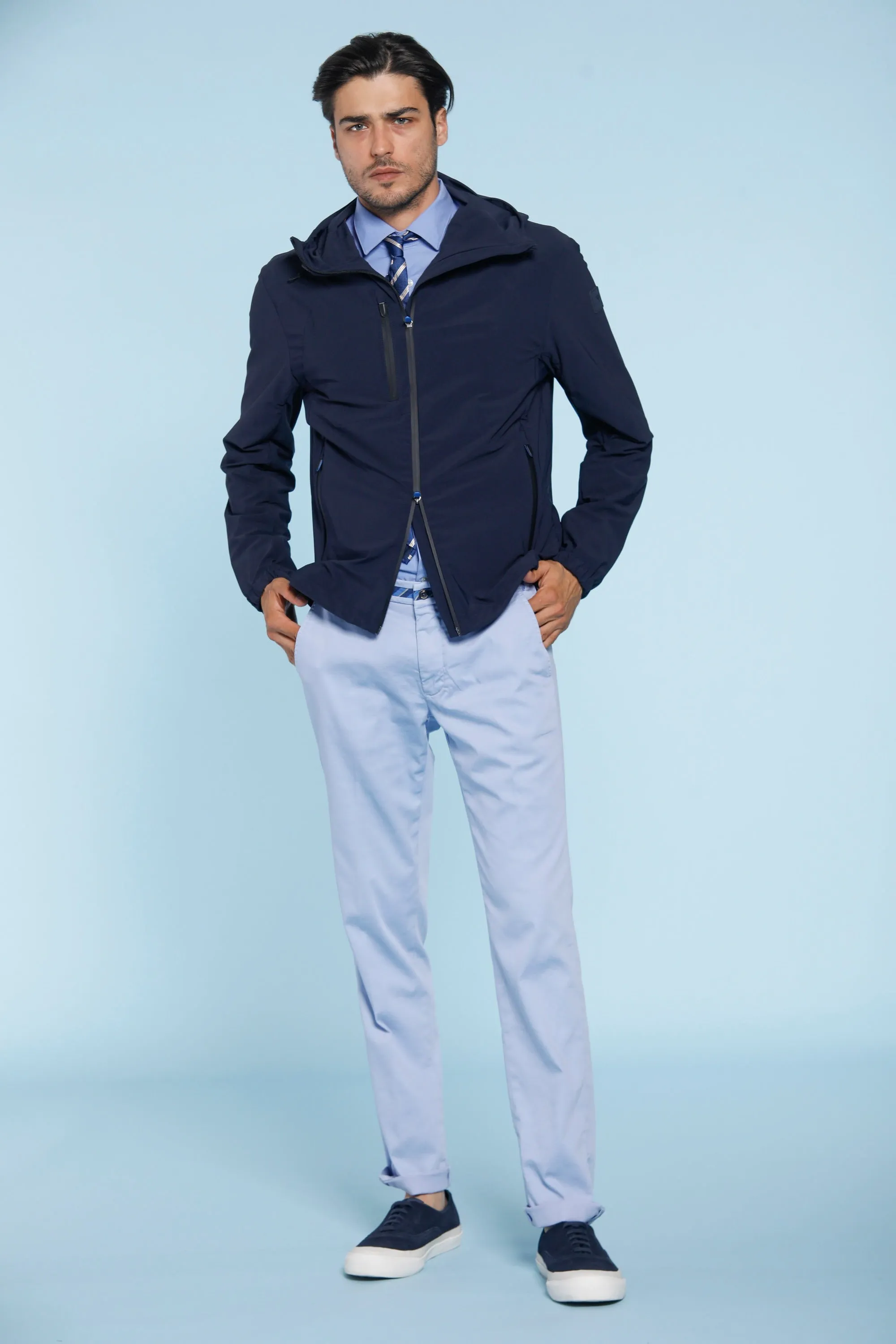 Torino Regimental man chino pants in cotton and tencel with ribbon slim sold by Mason's product image thumbnail 3