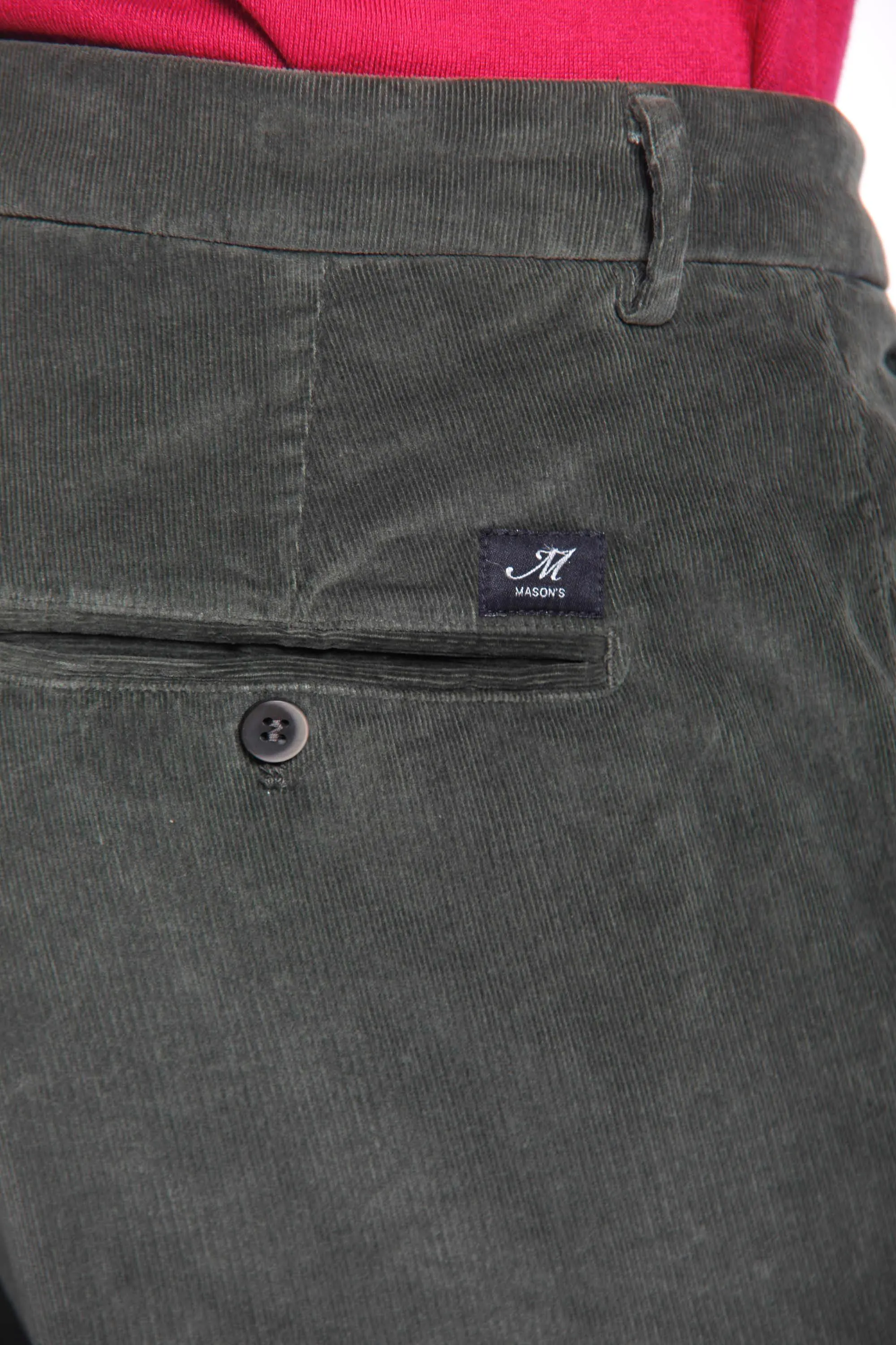 Torino Style man chino pants in velvet 1500 stripes slim ① sold by Mason's product image thumbnail 4