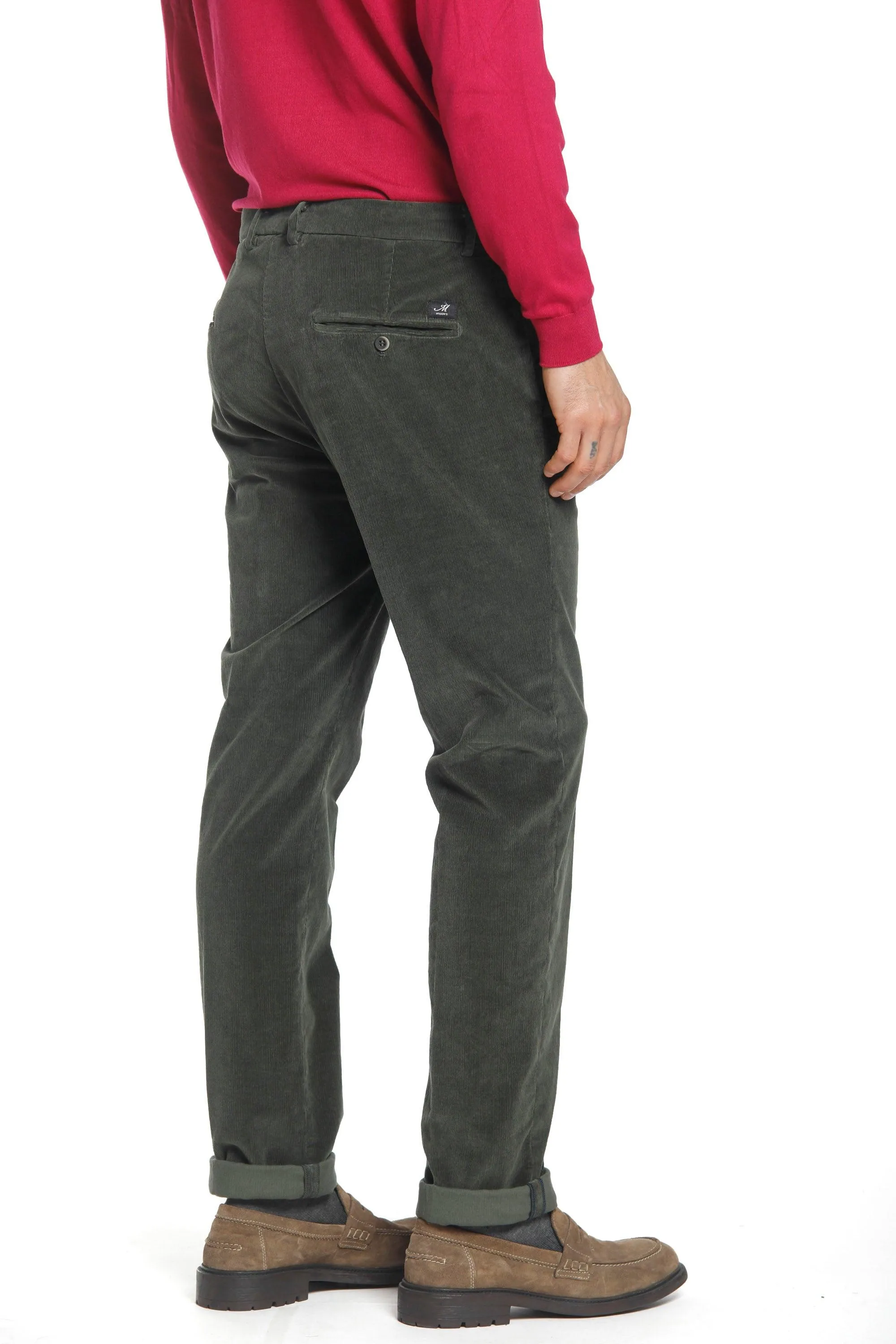 Torino Style man chino pants in velvet 1500 stripes slim ① sold by Mason's product image thumbnail 3