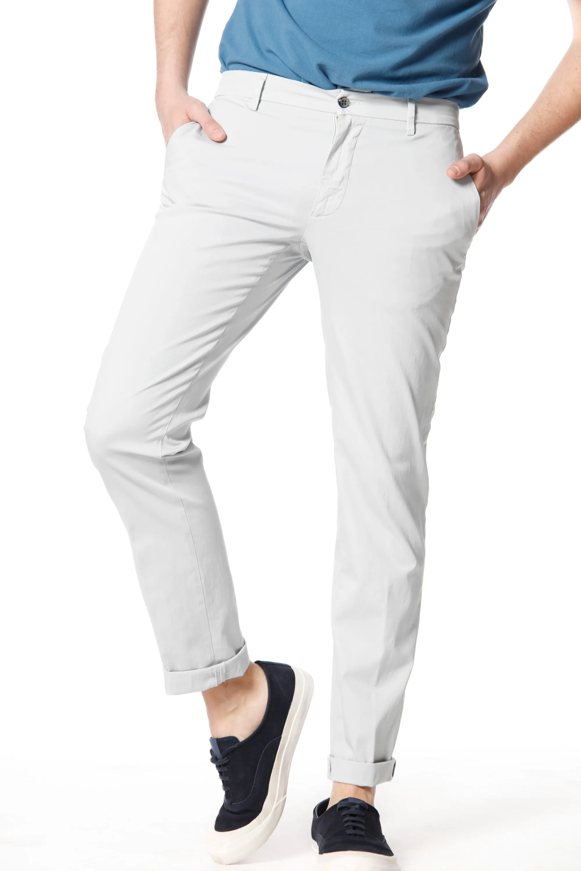 New York men's chino pants in stretch satin regular sold by Mason's