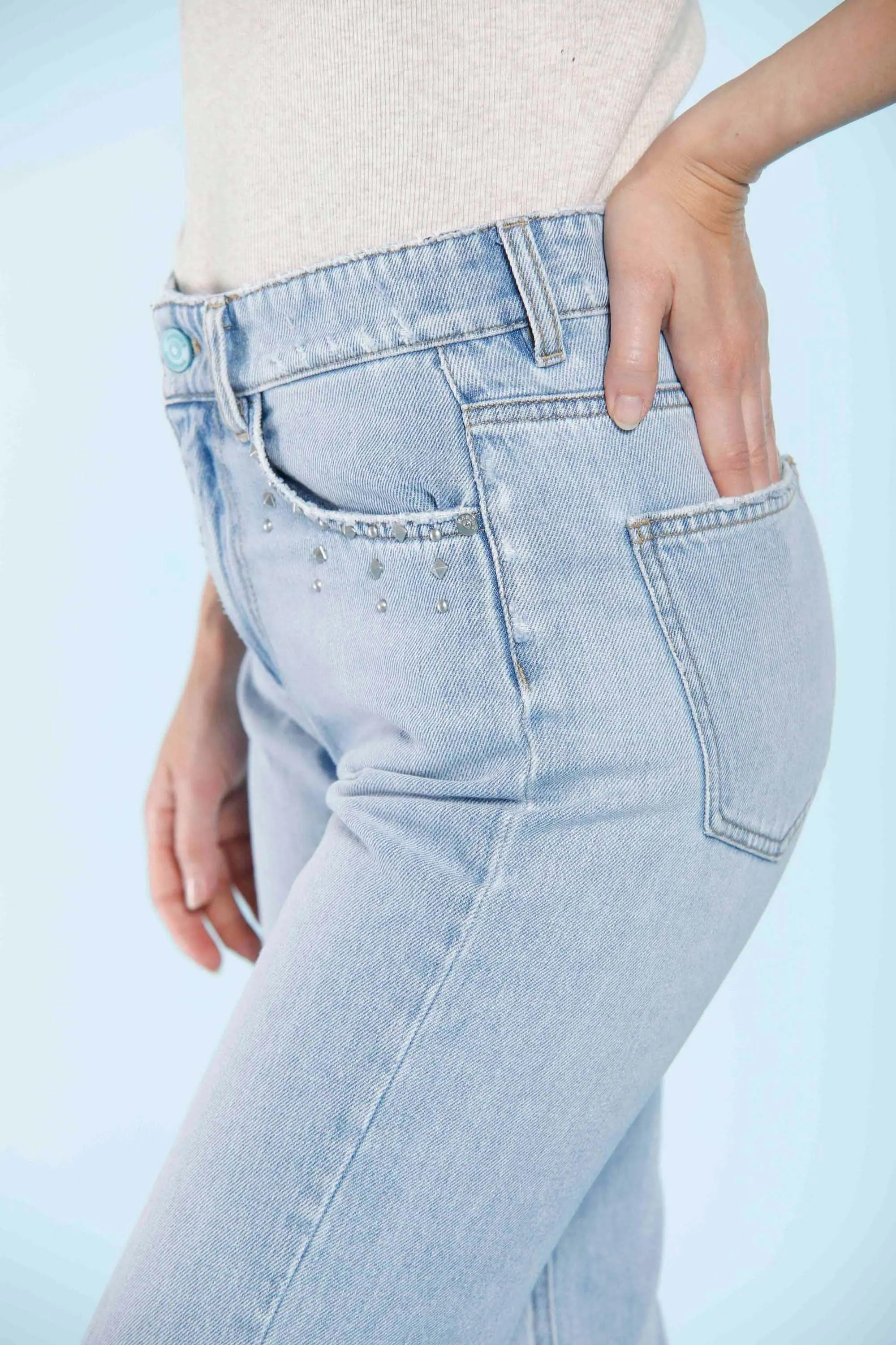 Agnes women's 5-pocket denim trousers with studs regular sold by Mason's product image thumbnail 4