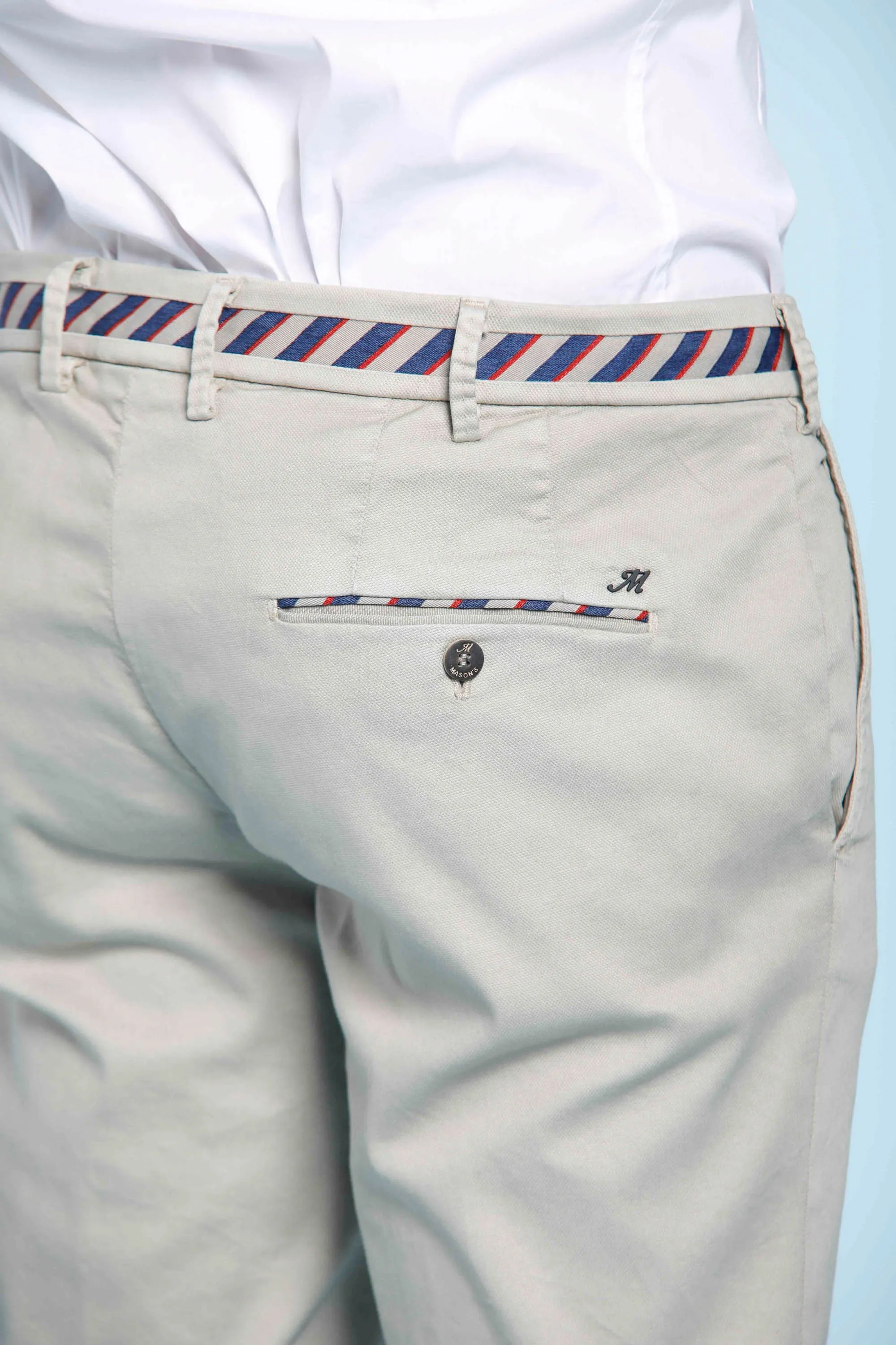 Torino Regimental man chino pants in cotton and tencel with ribbon slim sold by Mason's product image thumbnail 5