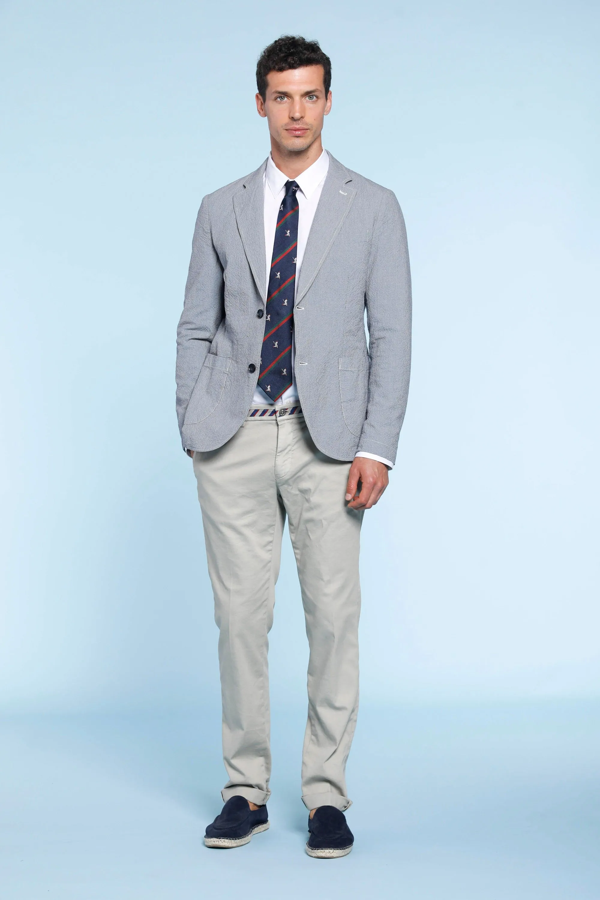 Torino Regimental man chino pants in cotton and tencel with ribbon slim sold by Mason's product image thumbnail 2