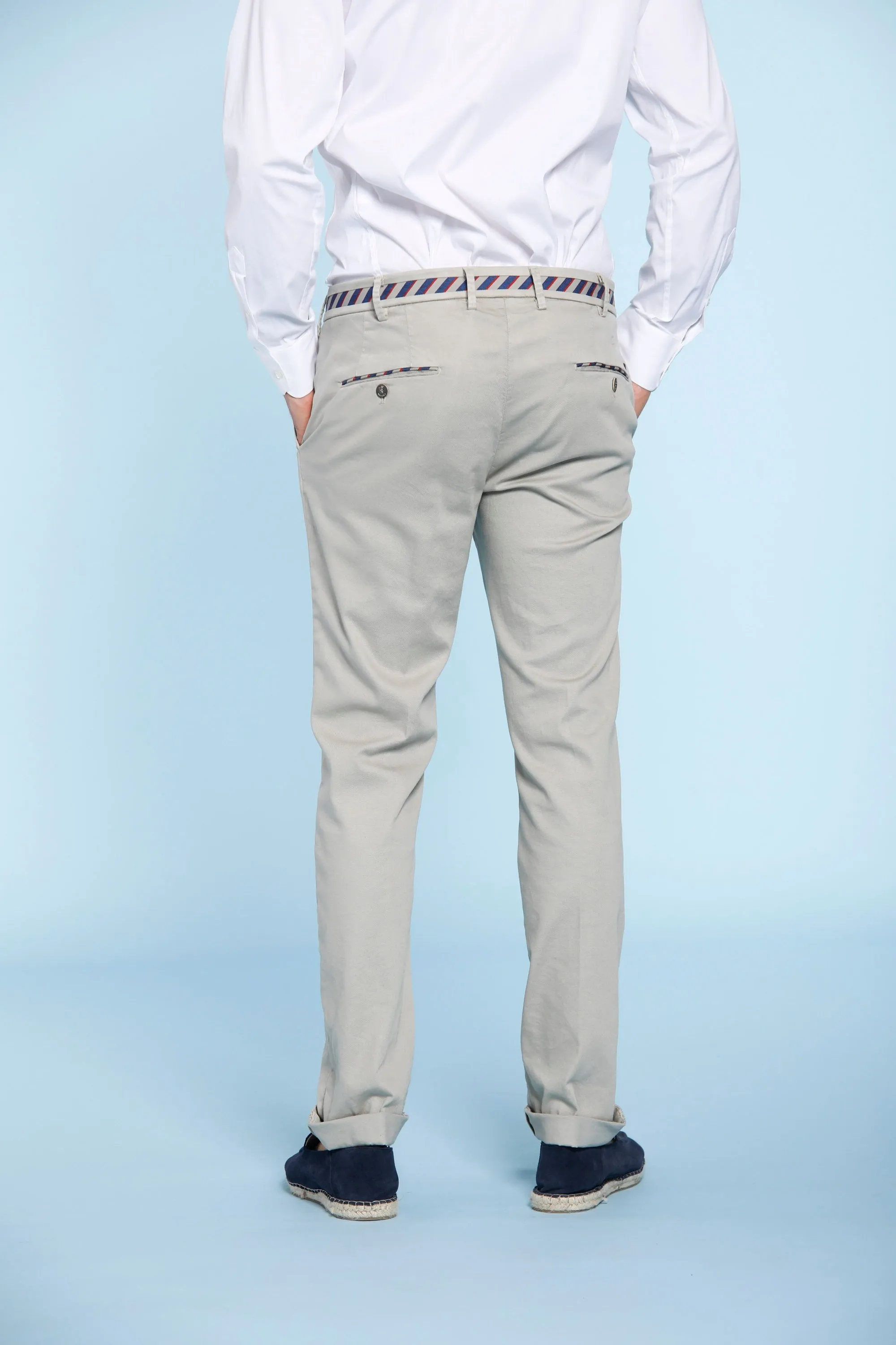 Torino Regimental man chino pants in cotton and tencel with ribbon slim sold by Mason's product image thumbnail 4