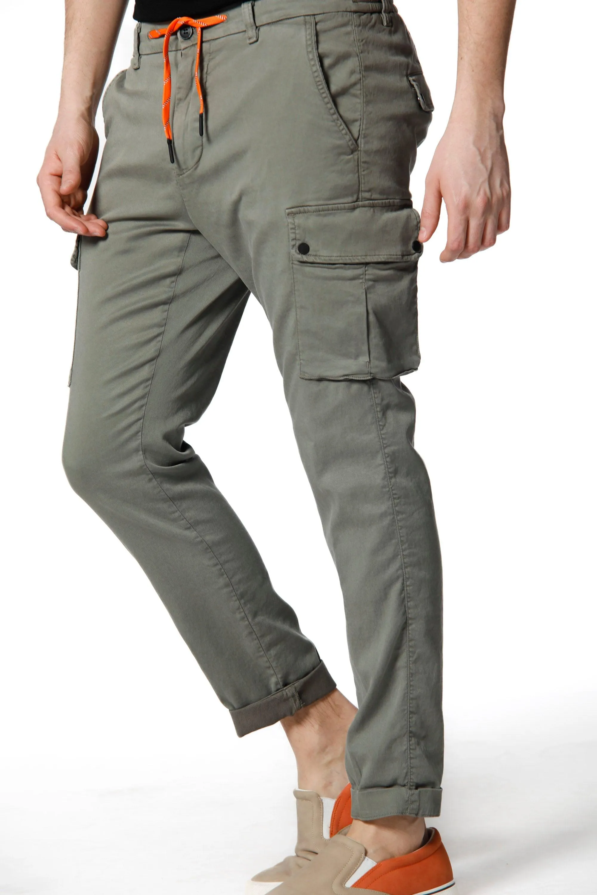 Chile Athleisure man cargo pants in jersey with drawstring carrot fit sold by Mason's product image thumbnail 4