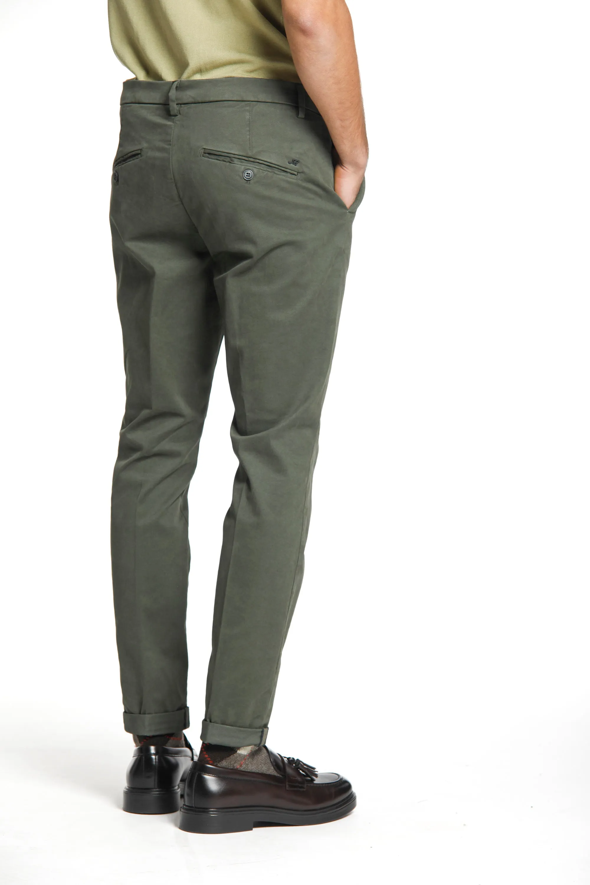 Osaka Style man chino pant in cotton modal stretch carrot fit sold by Mason's product image thumbnail 3
