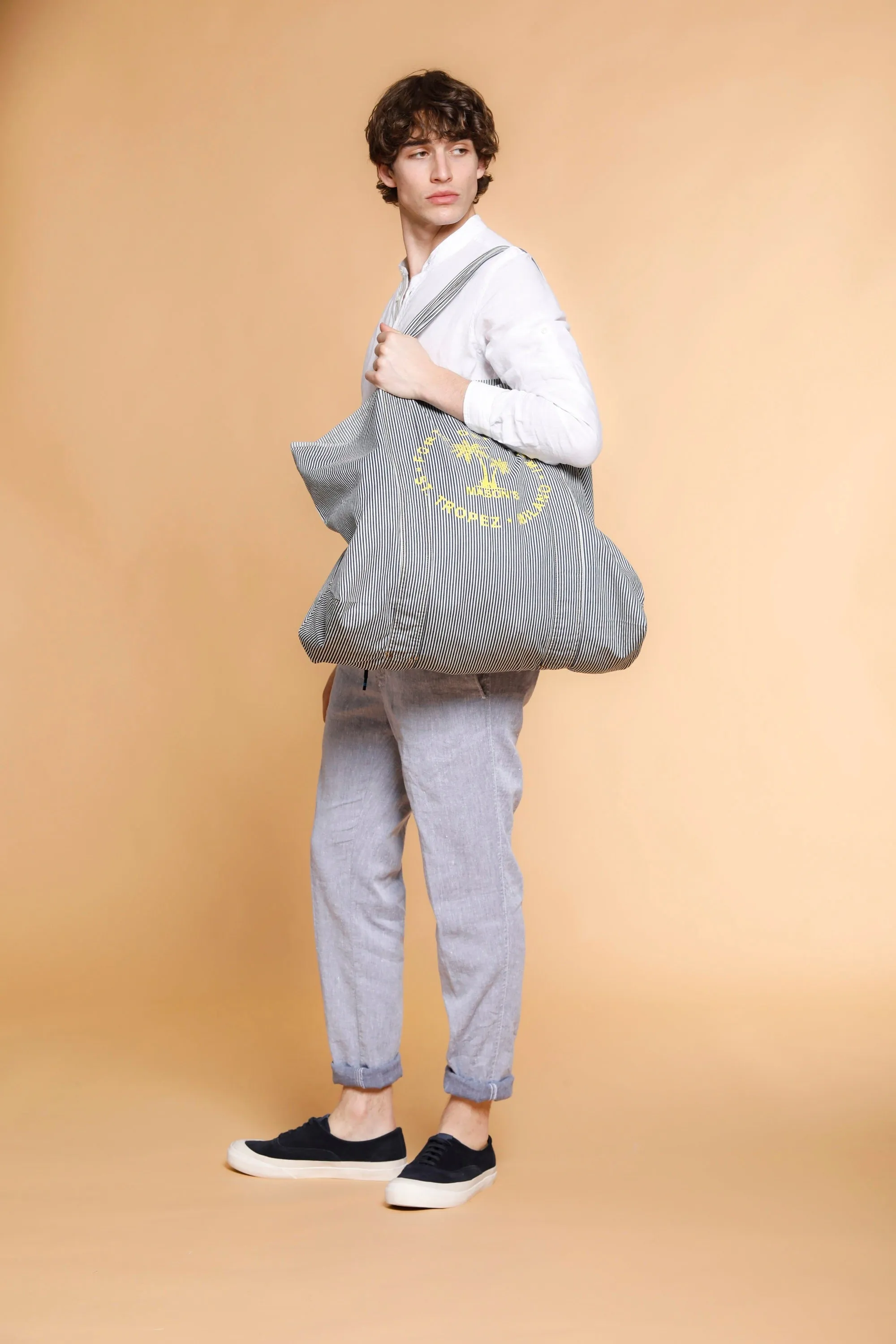 Mason's Bag unisex in cotton with yellow prints ① sold by Mason's