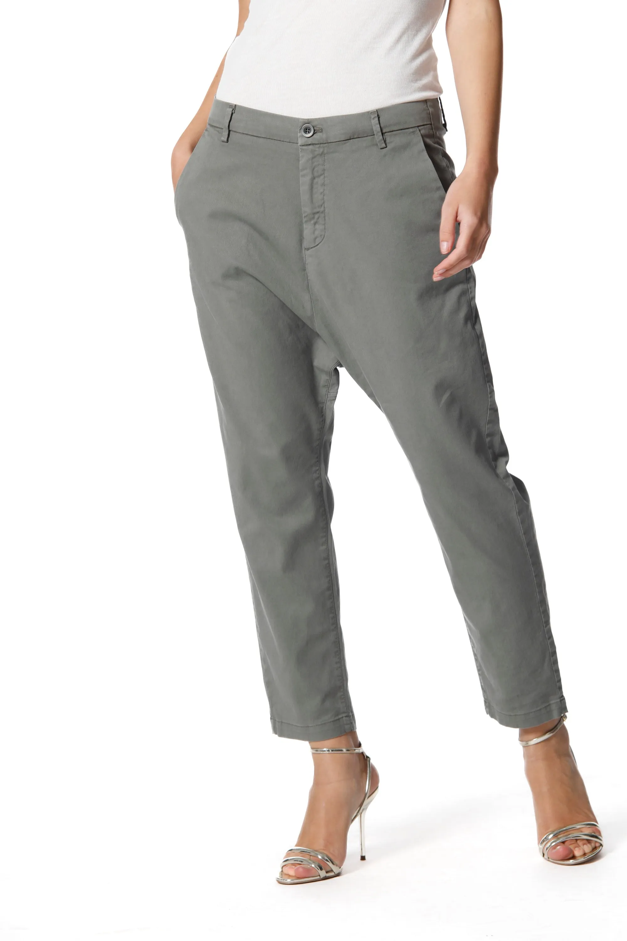 Malibu Jogger woman chino pants in cotton and tencel relaxed sold by Mason's