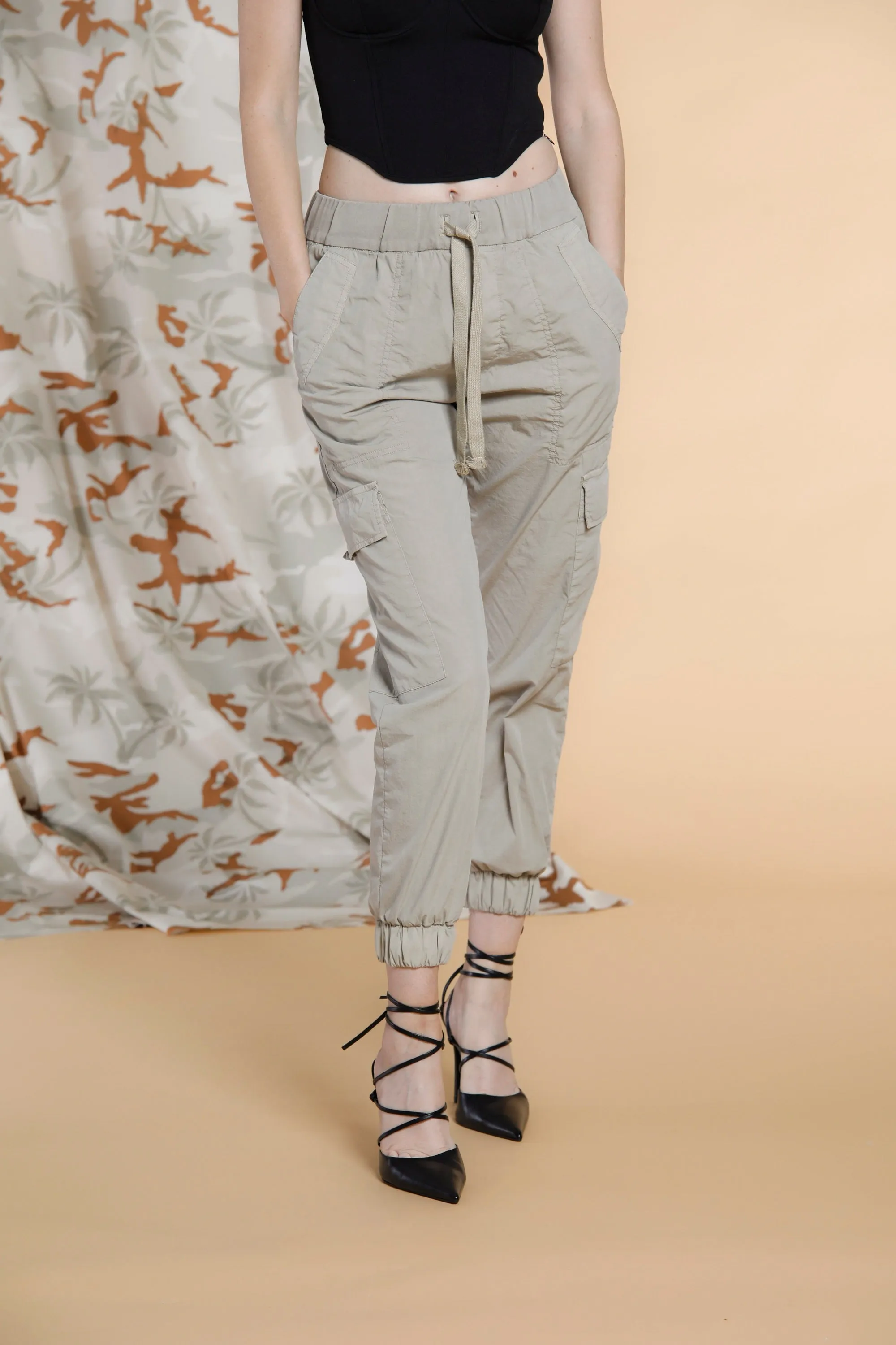 Cargo Jogger woman cargo pants in poplin relaxed sold by Mason's