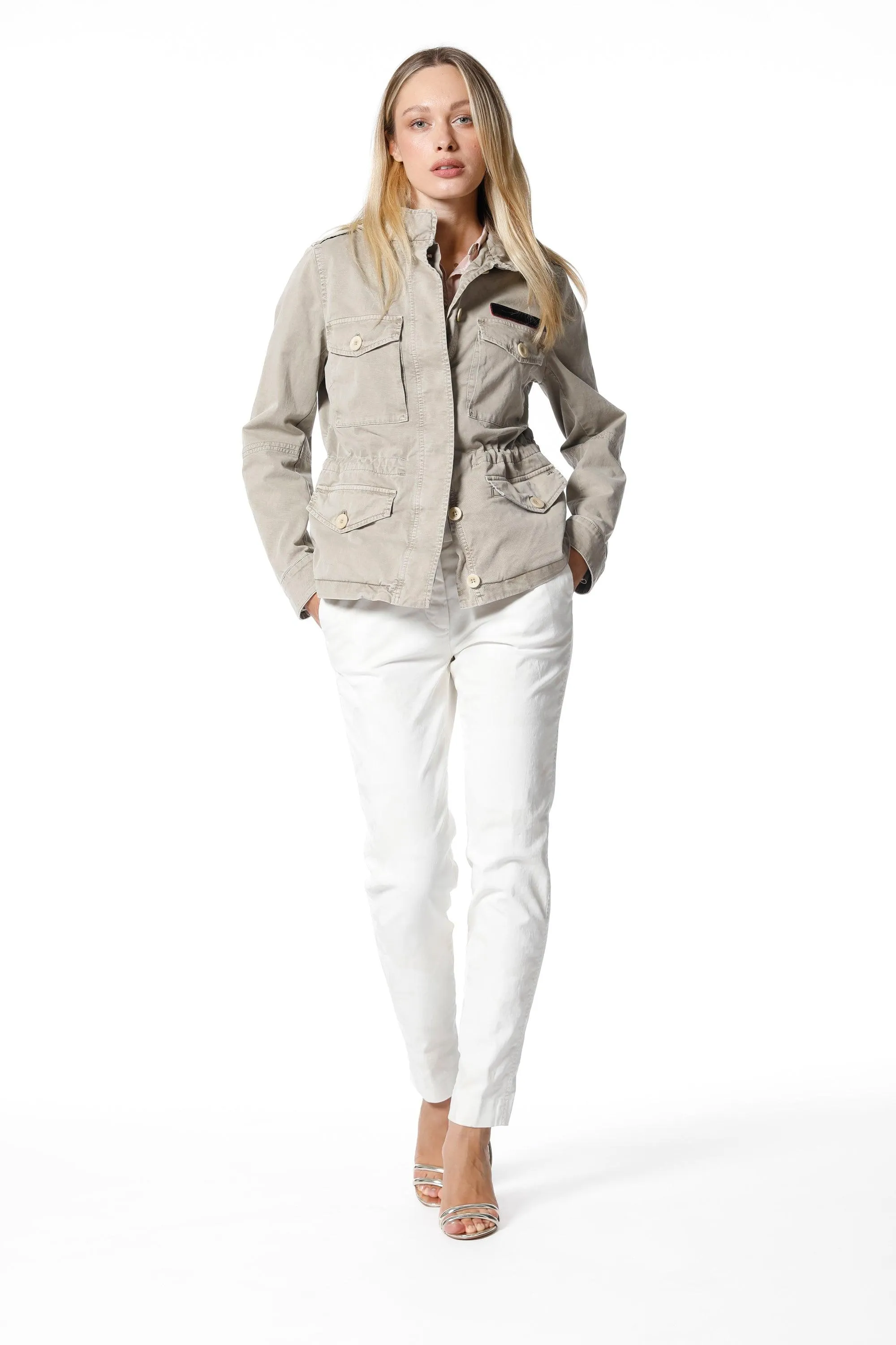 Eva woman field jacket in cotton icon washing with drawstring and patches sold by Mason's product image thumbnail 3