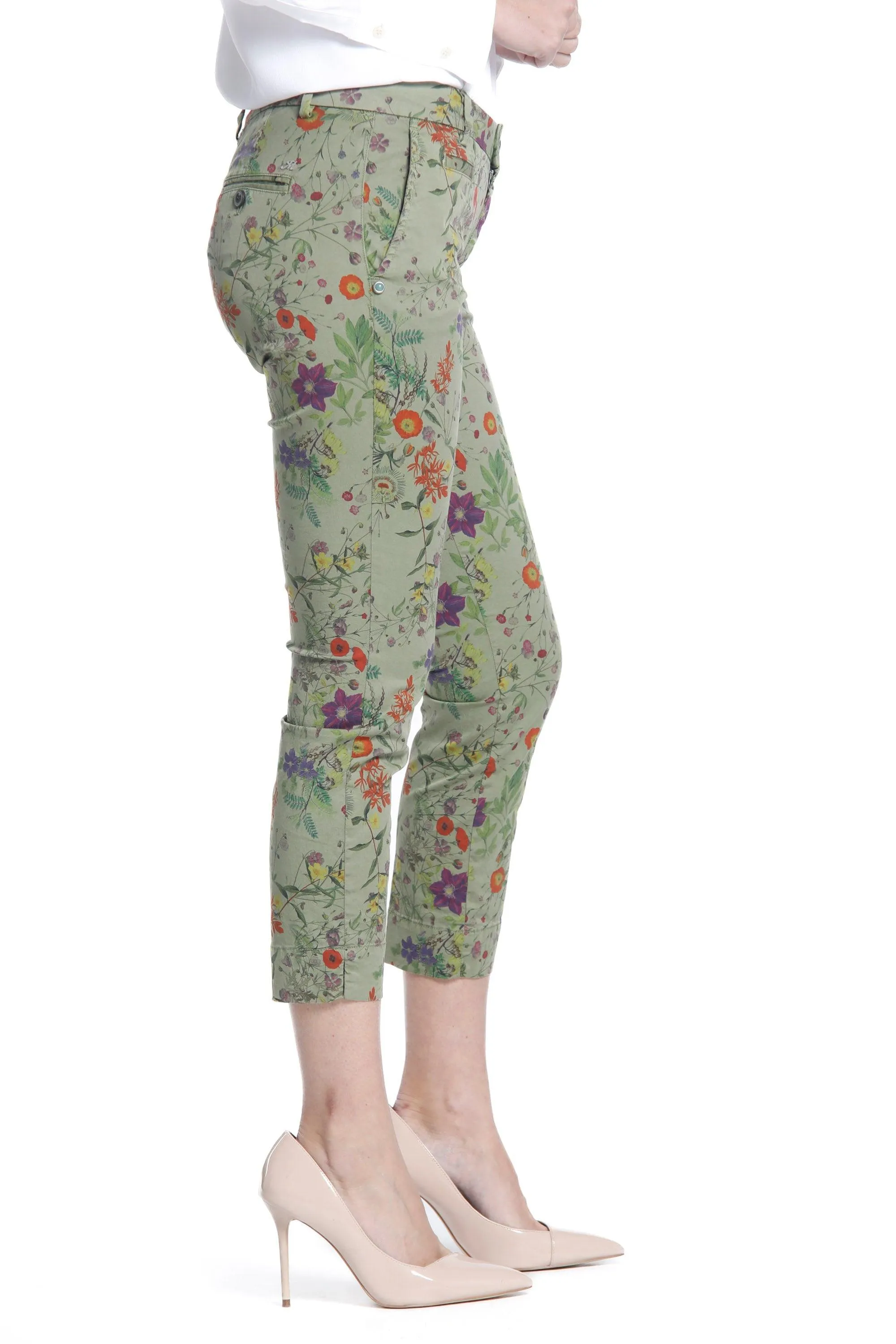 Jaqueline Capri woman chino pants in floral stretch cotton curvy sold by Mason's product image thumbnail 3