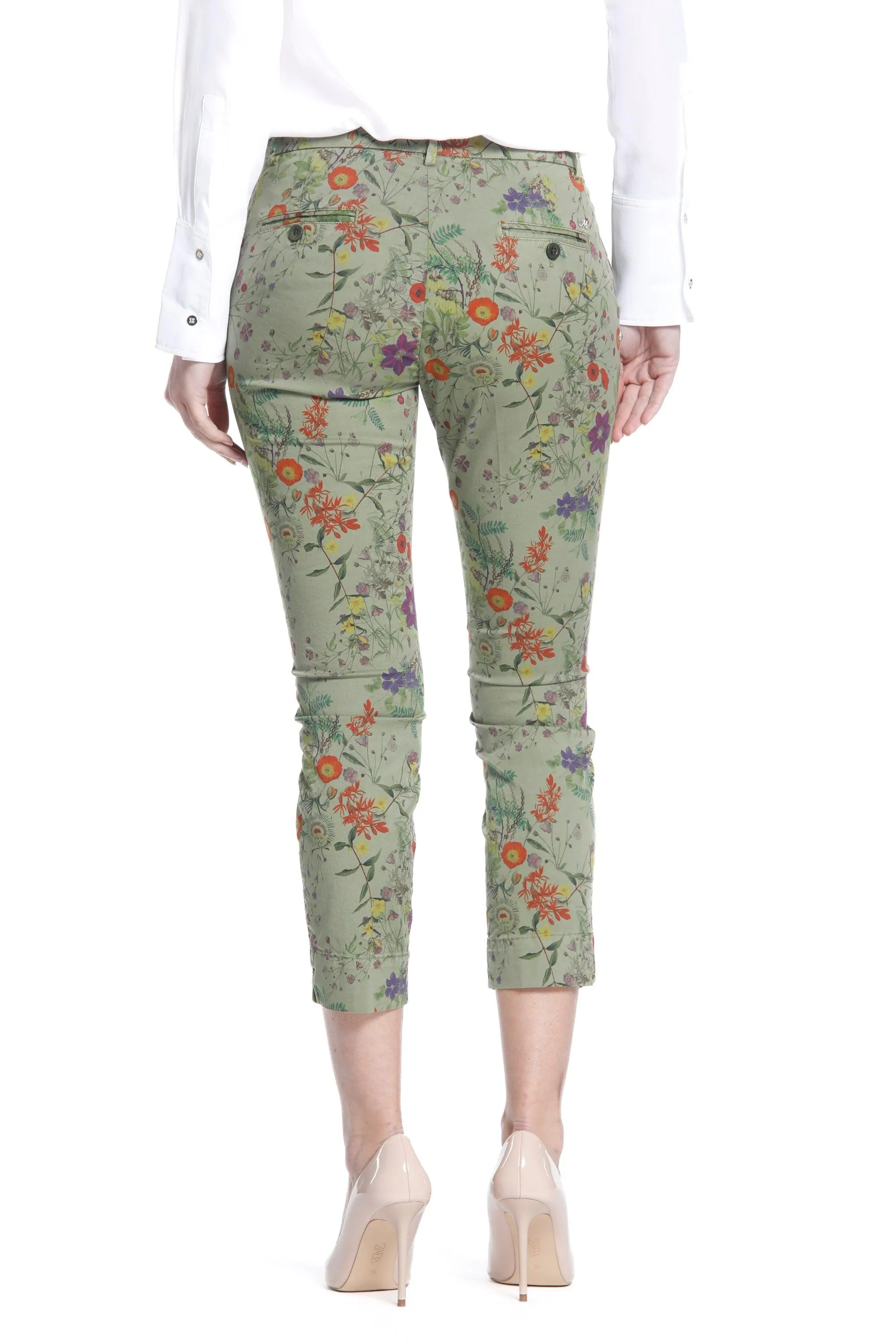 Jaqueline Capri woman chino pants in floral stretch cotton curvy sold by Mason's product image thumbnail 4