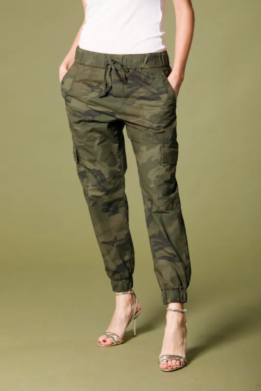 Cargo Jogger women's cargo pants in mat fabric with camouflage print relaxed sold by Mason's