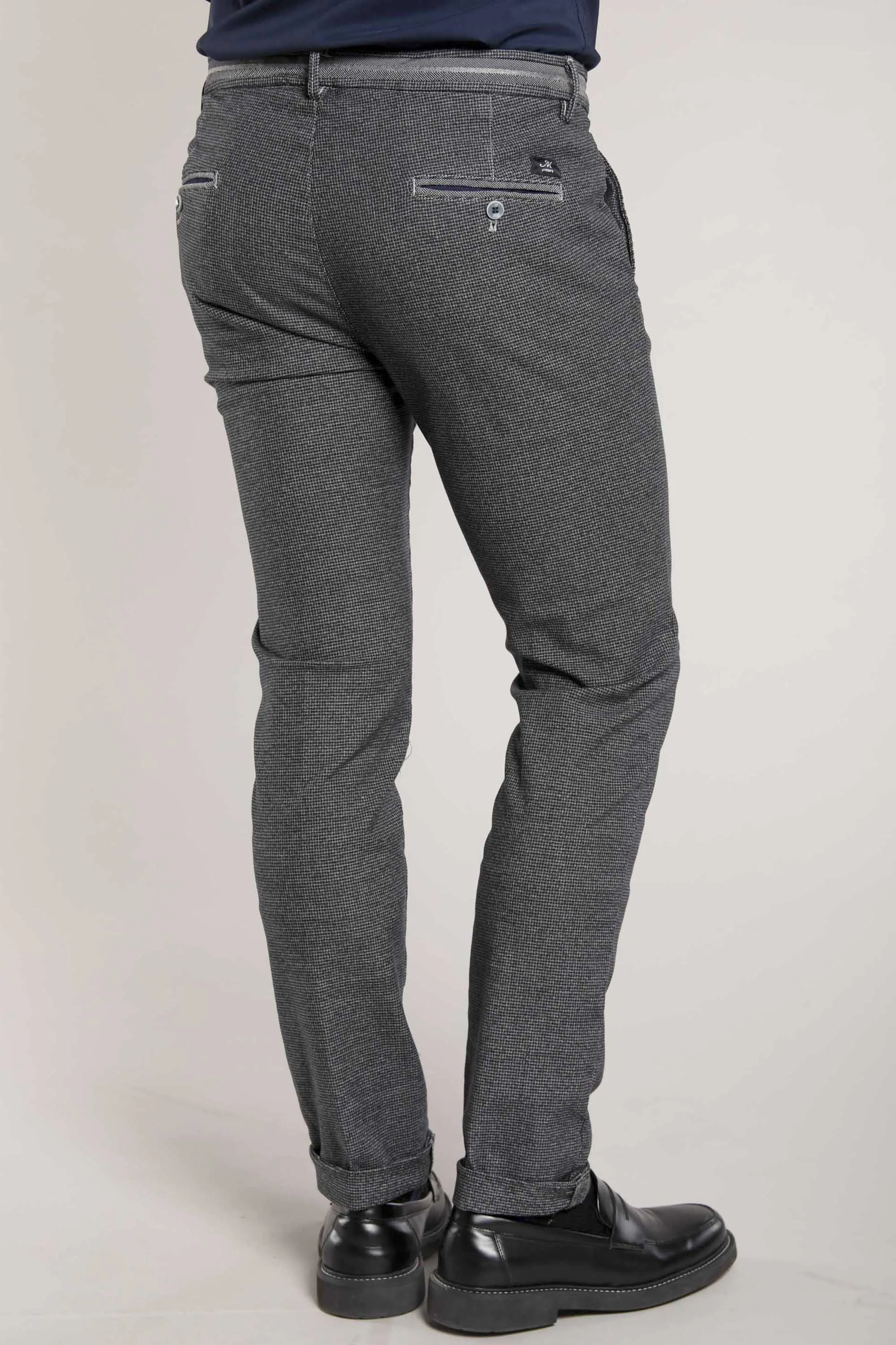 Torino Elegance man chino pants with micro houndstooth moulinè pattern slim sold by Mason's product image thumbnail 3