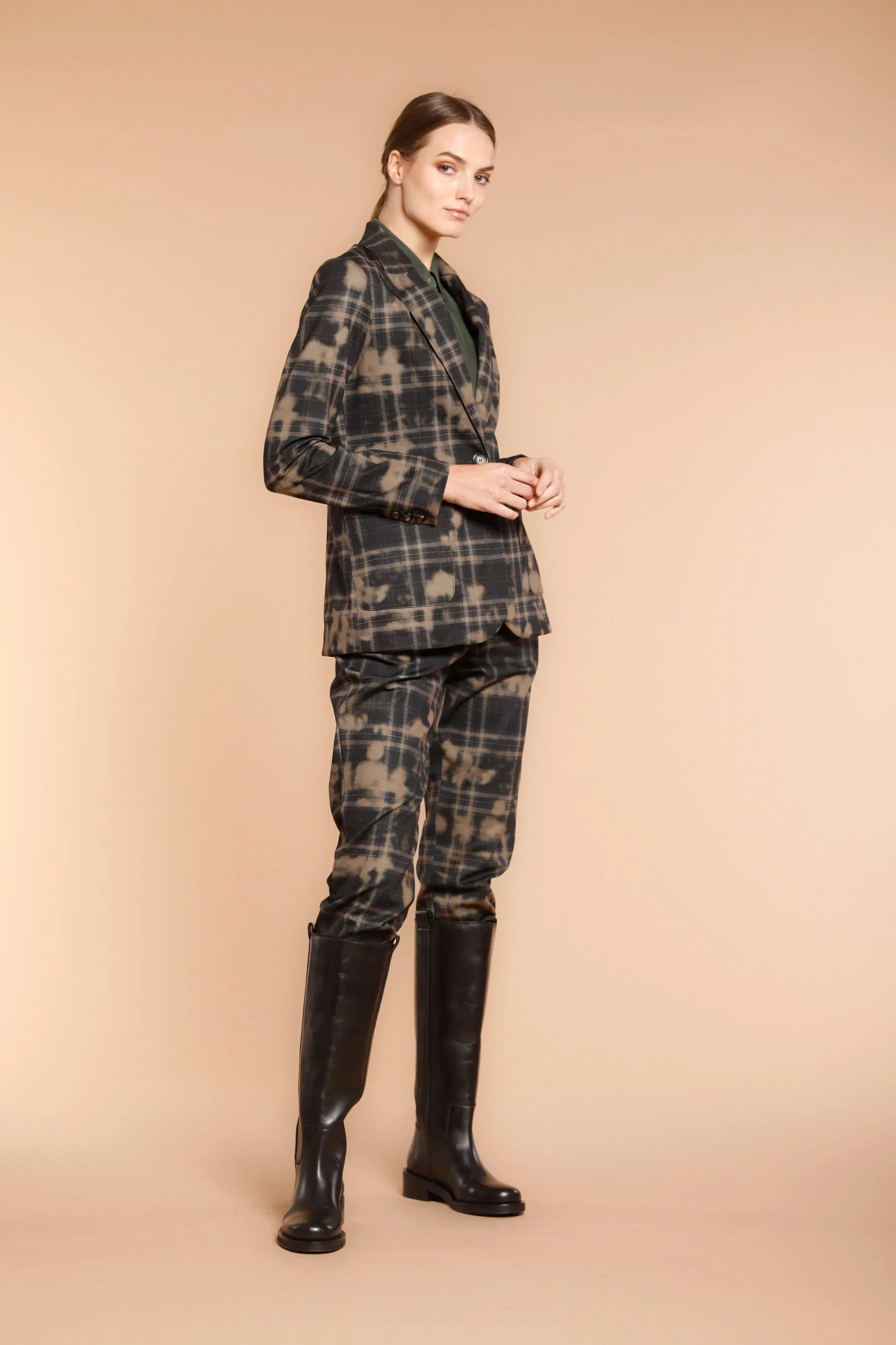 Theresa woman jersey blazer with square and camouflage pattern sold by Mason's product image thumbnail 2
