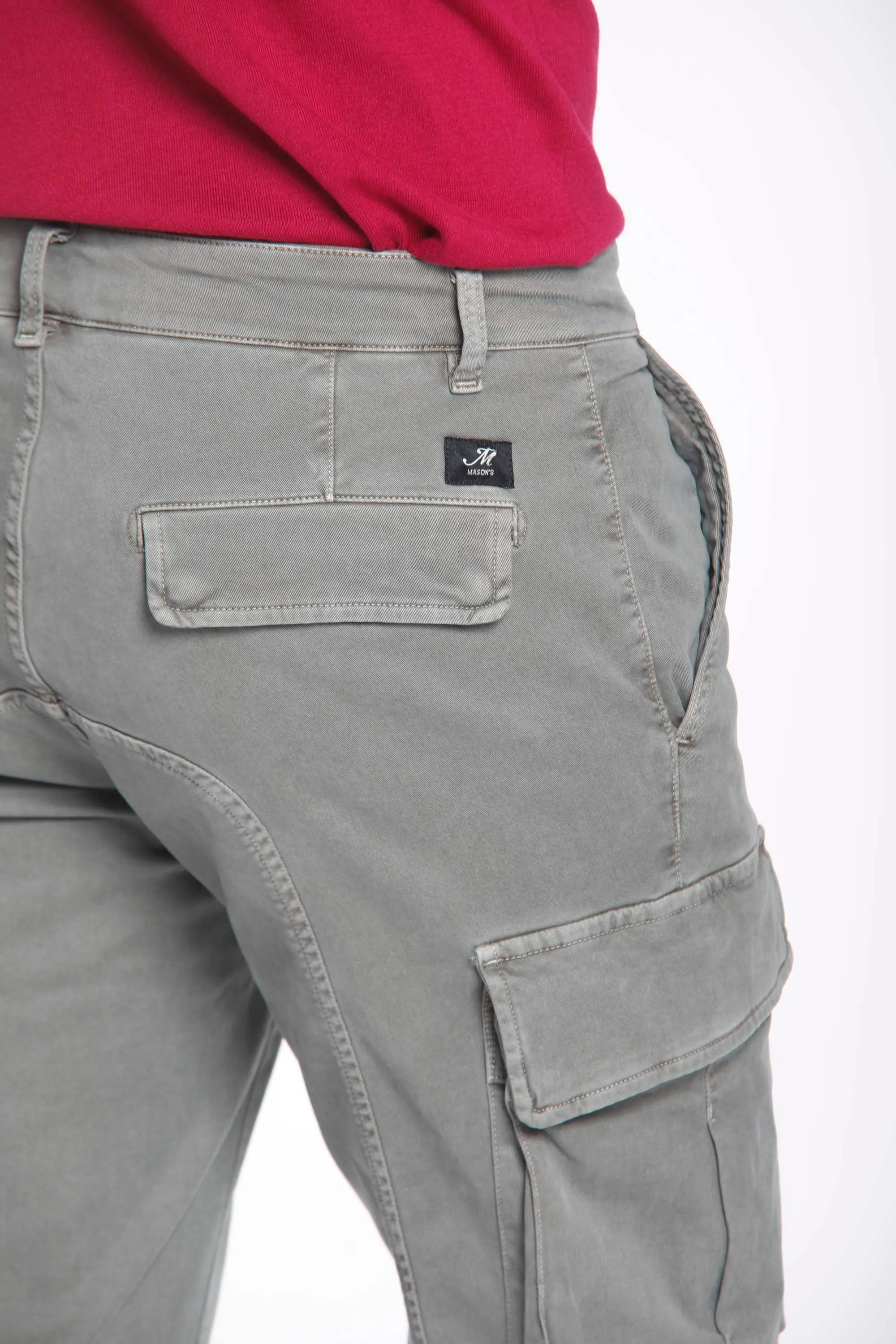 Chile man cargo pant in gabardine extra slim Special Washing sold by Mason's product image thumbnail 3