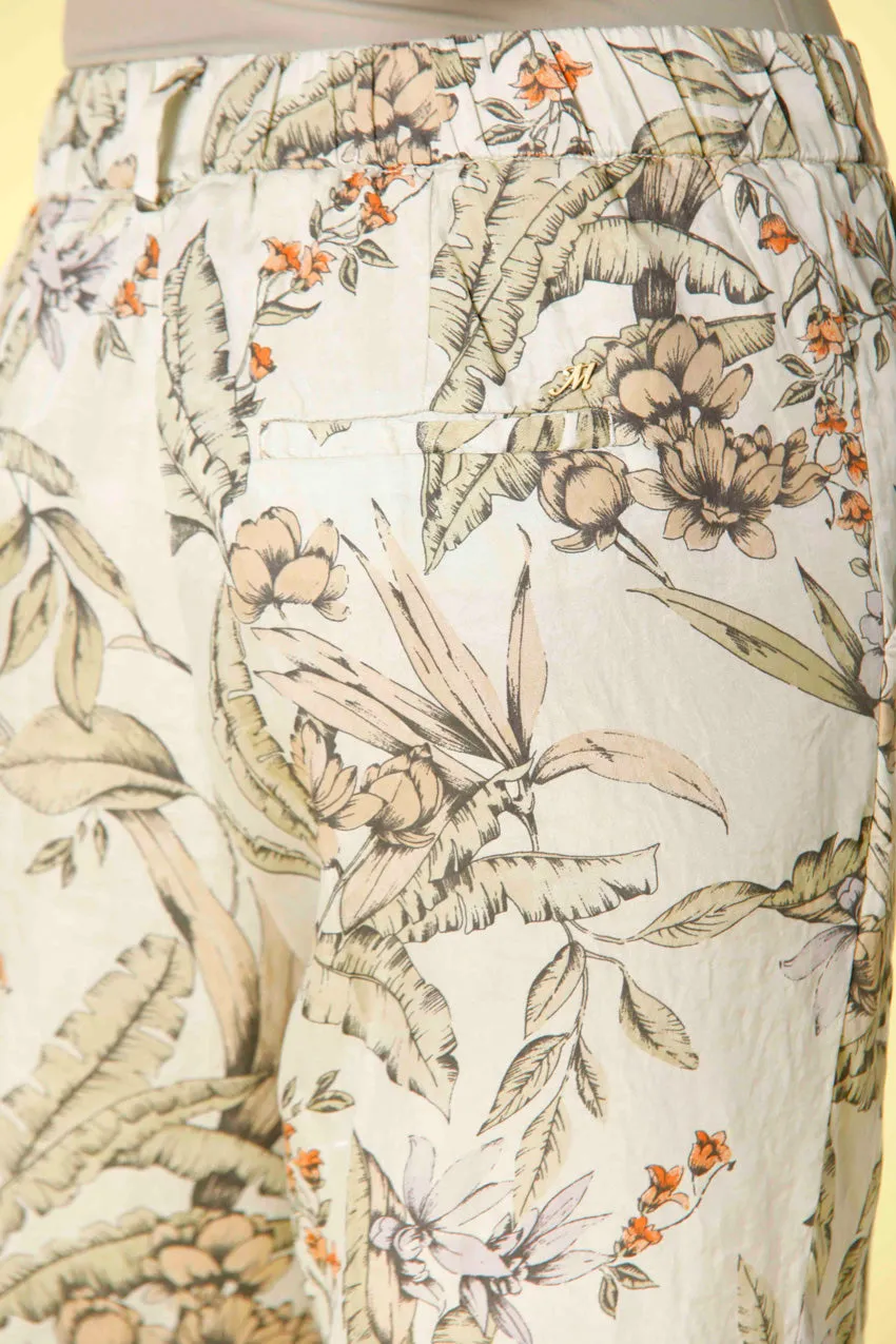 New York Cozy Straight women's chino jogger pants in tencel with flower print straight sold by Mason's product image thumbnail 3