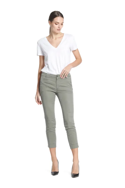 Jaqueline Capri woman chino pants in tencel curvy ① sold by Mason's