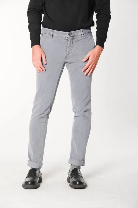 Milano Style Essential man chino pant in gabardine and modal stretch extra slim fit sold by Mason's