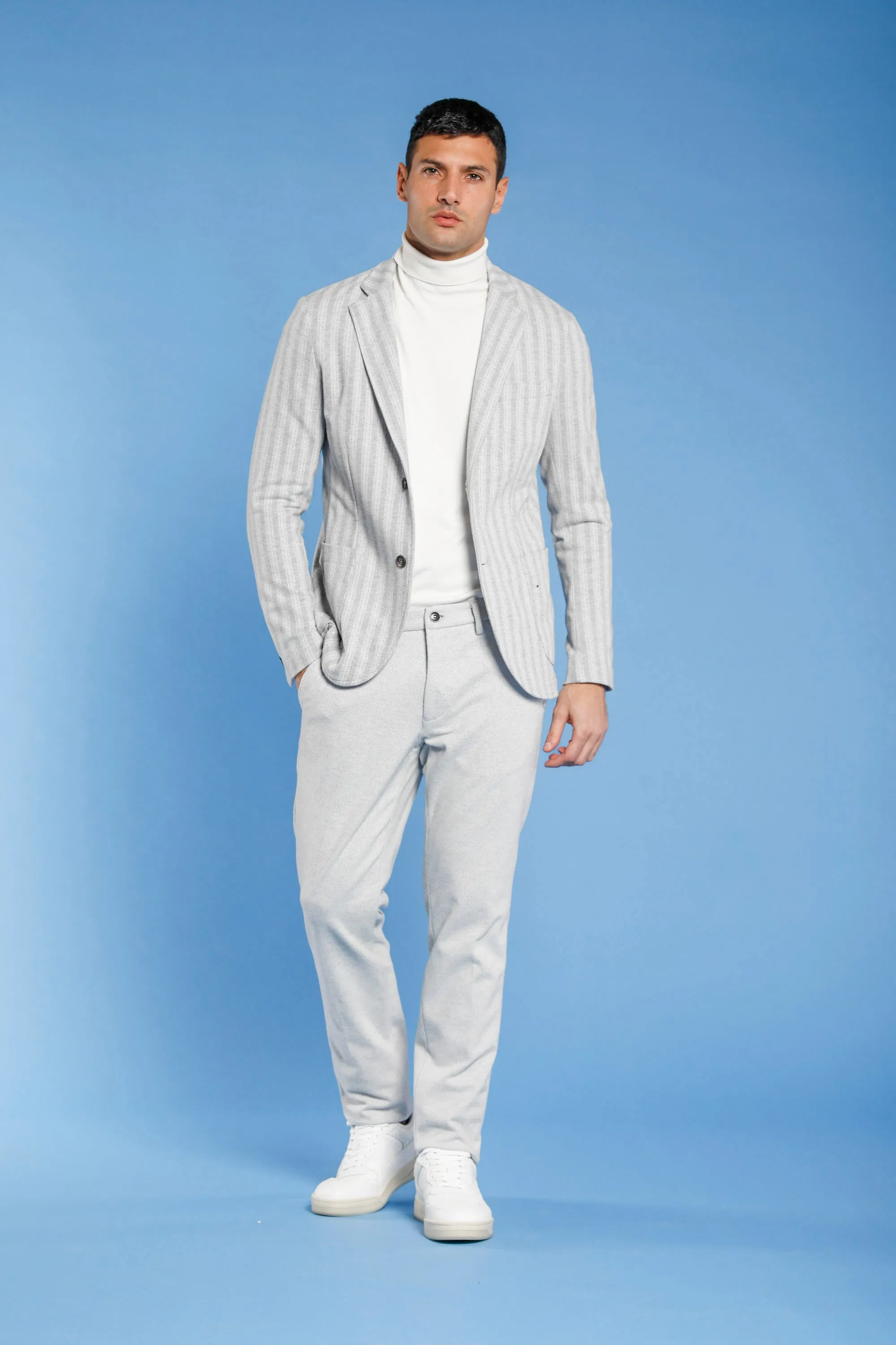 Milano Jog man chino pants in jersey with resca pattern extra slim sold by Mason's product image thumbnail 2
