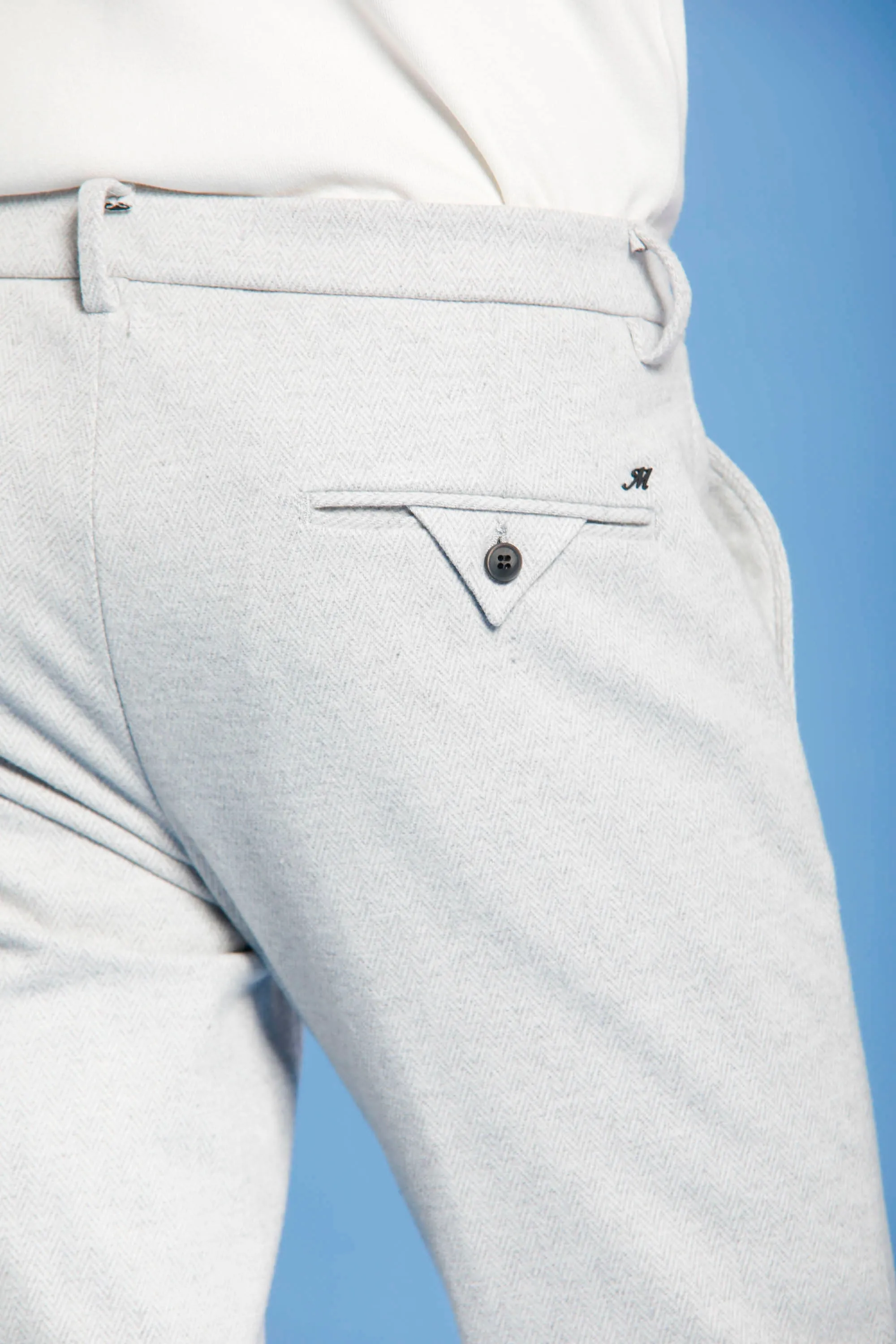 Milano Jog man chino pants in jersey with resca pattern extra slim sold by Mason's product image thumbnail 3